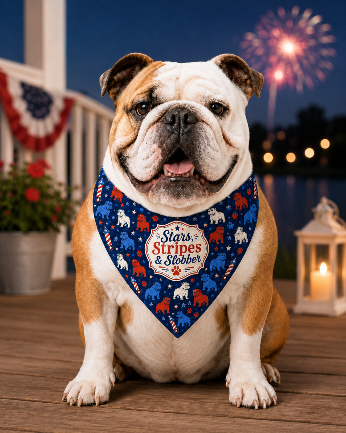 Stars, Stripes and Slobber 4th of July Dog Bandana β Red, White & Drool Collection cover