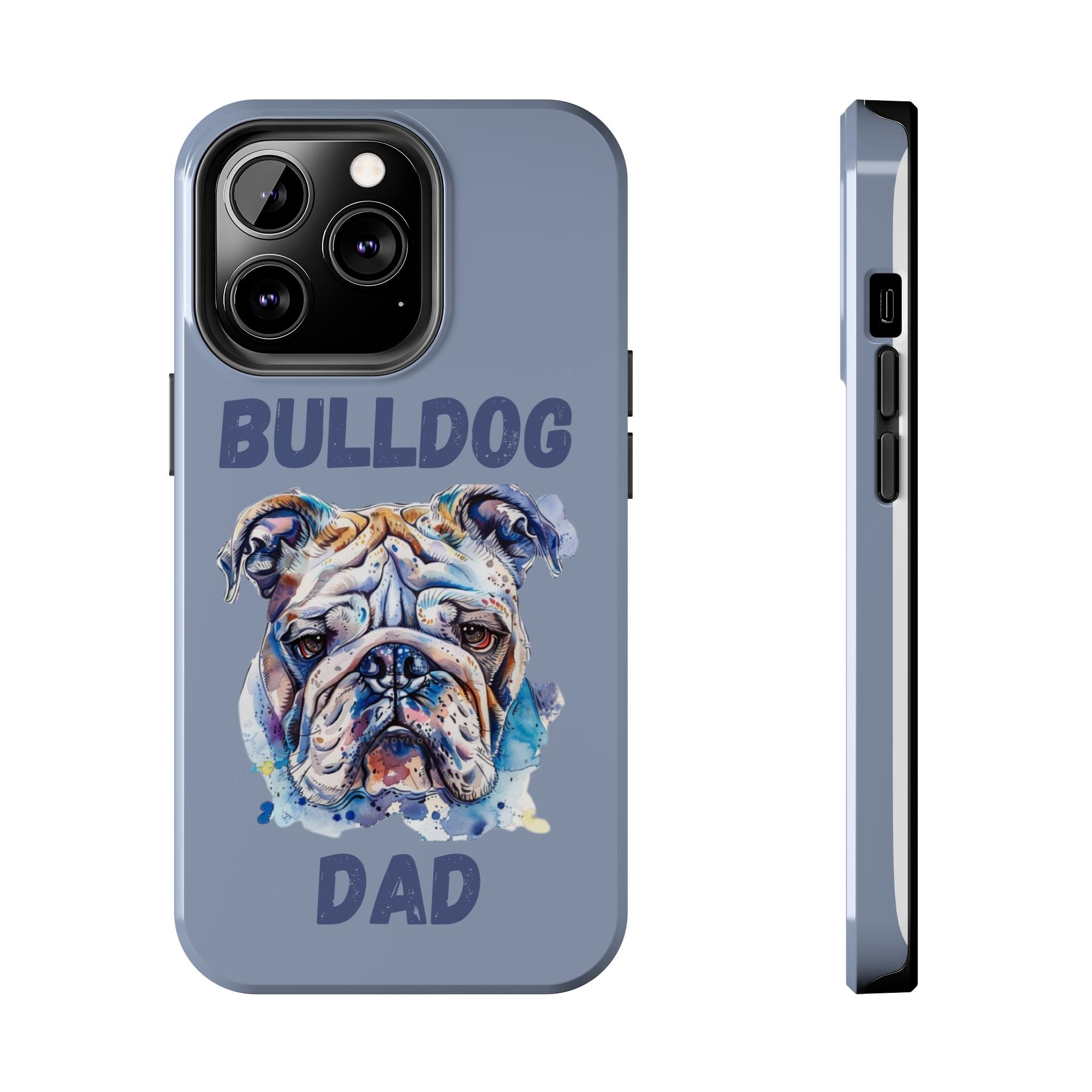 Bulldog Dad iPhone Cases (English/Watercolor) New