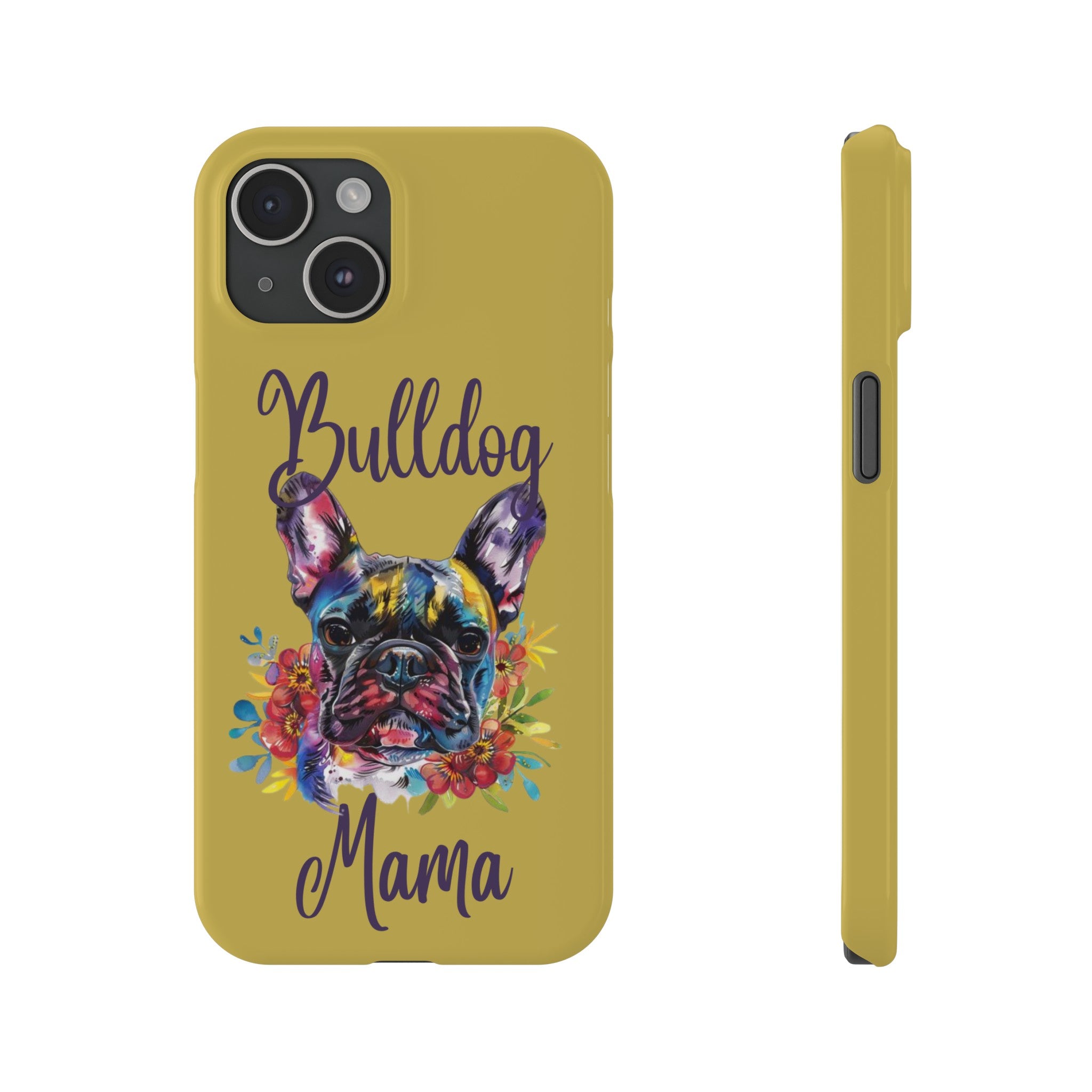 Bulldog Mama iPhone Cases (French/Lime)