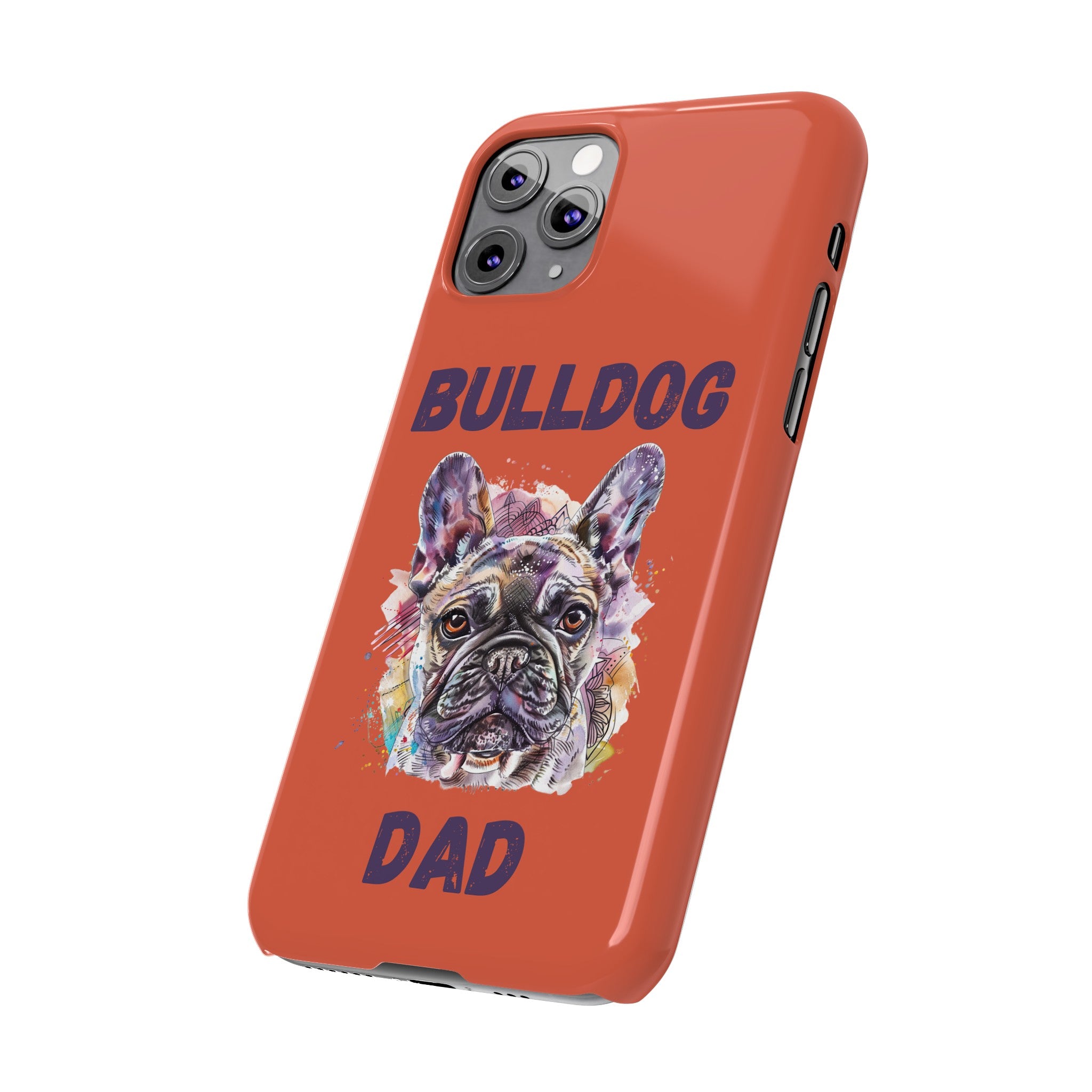Bulldog Dad iPhone Cases (French/Orange)