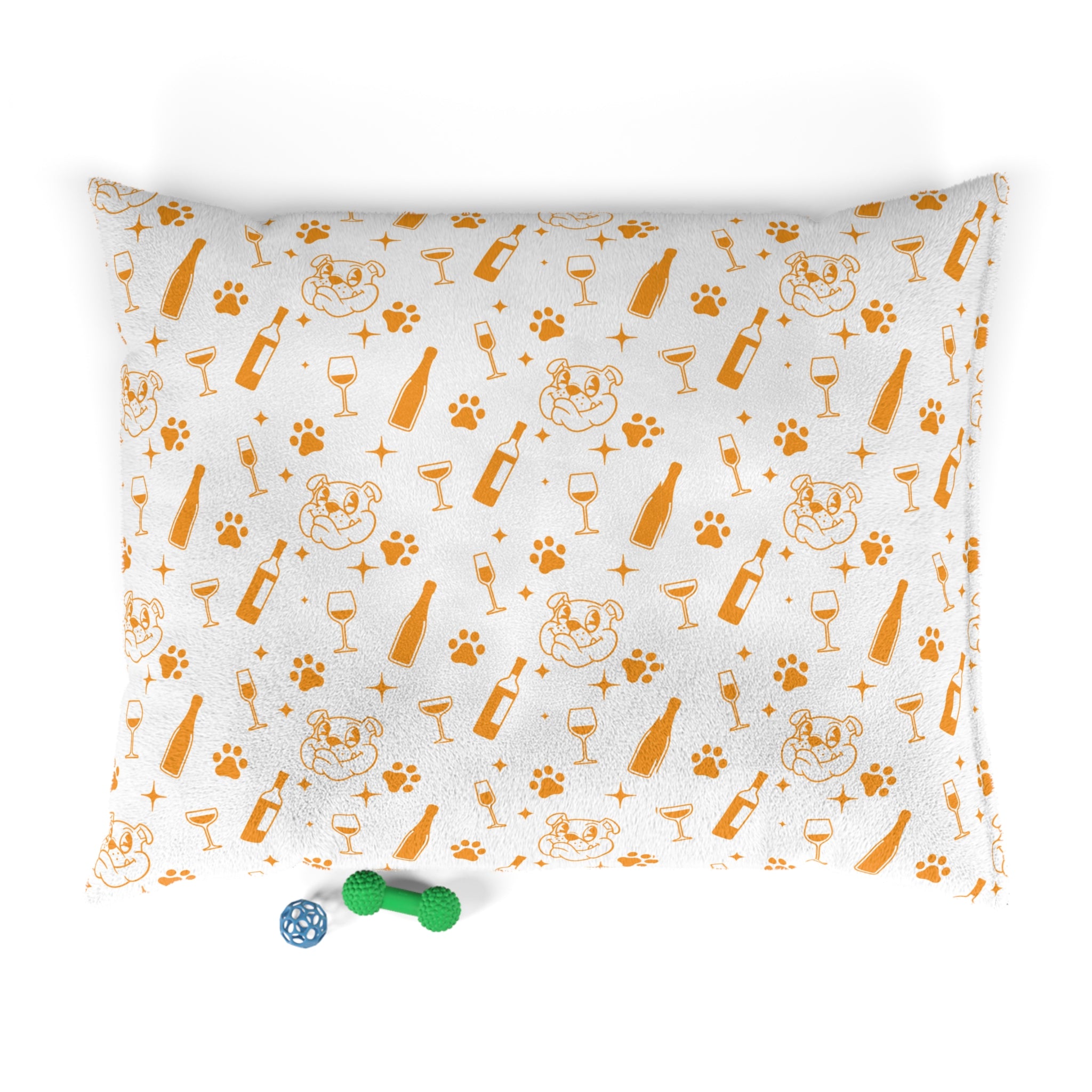 Tipsy Bully Dog Bed: Where Dreams of Wine and Woofs Collide! - Orange