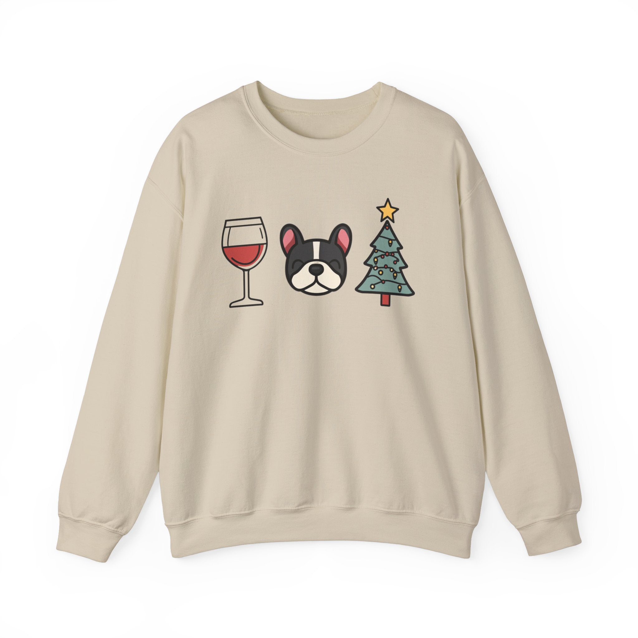 "Santa Paws & Merlot Cheer" Christmas Crewneck Sweatshirt - Unisex (French)