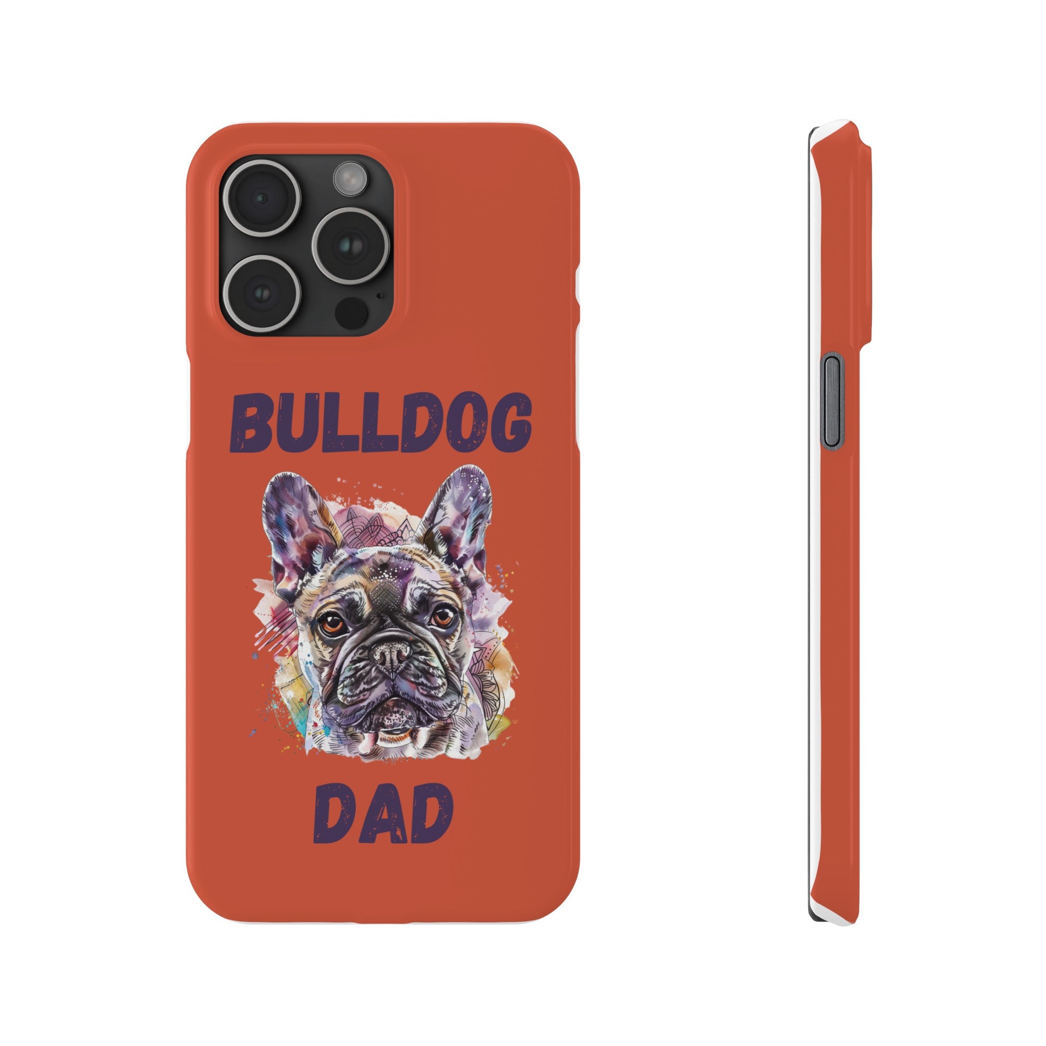 Bulldog Dad iPhone Cases (French/Orange)