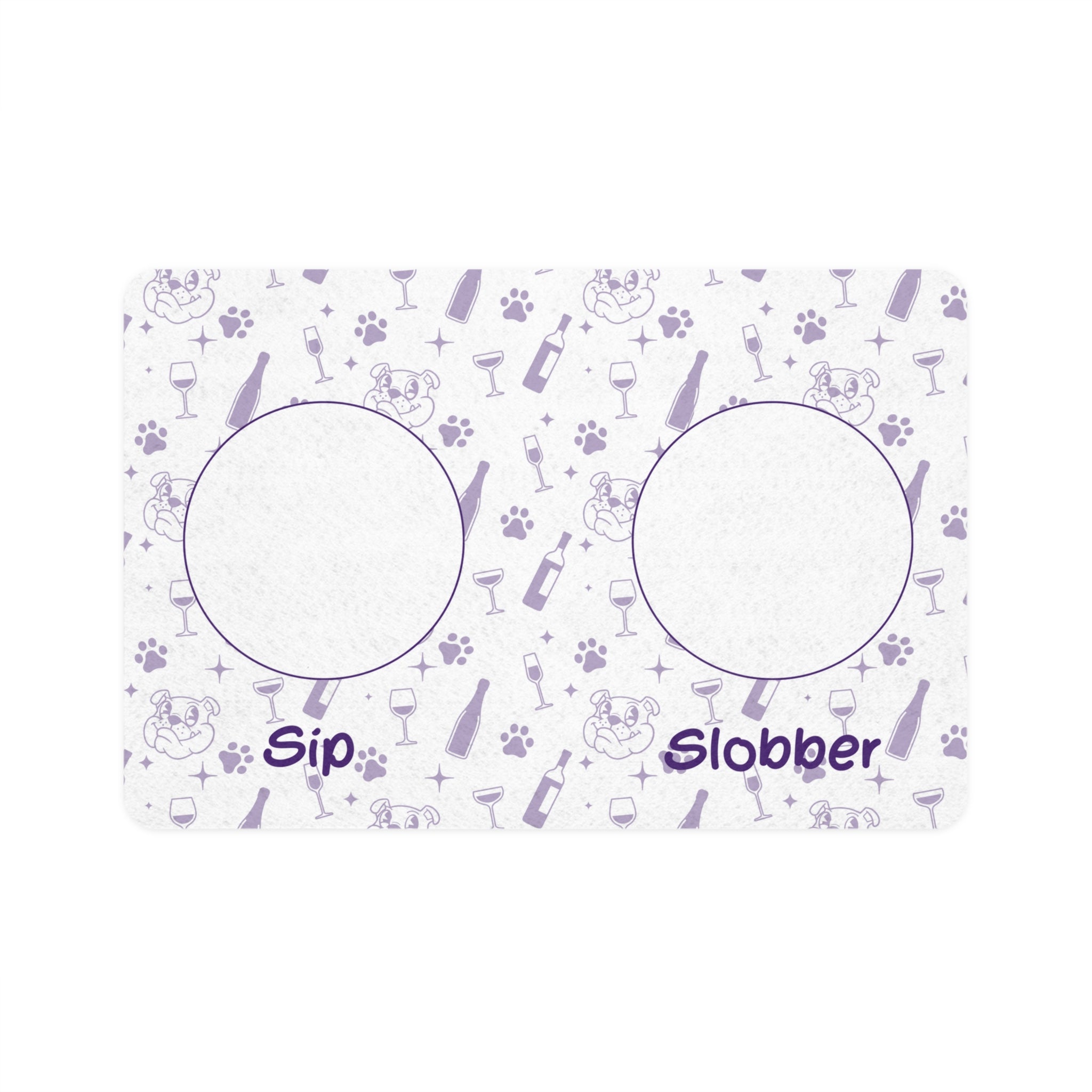 Tipsy Bully Dog Food Mats: Where Sip Meets Slobber! - Purple