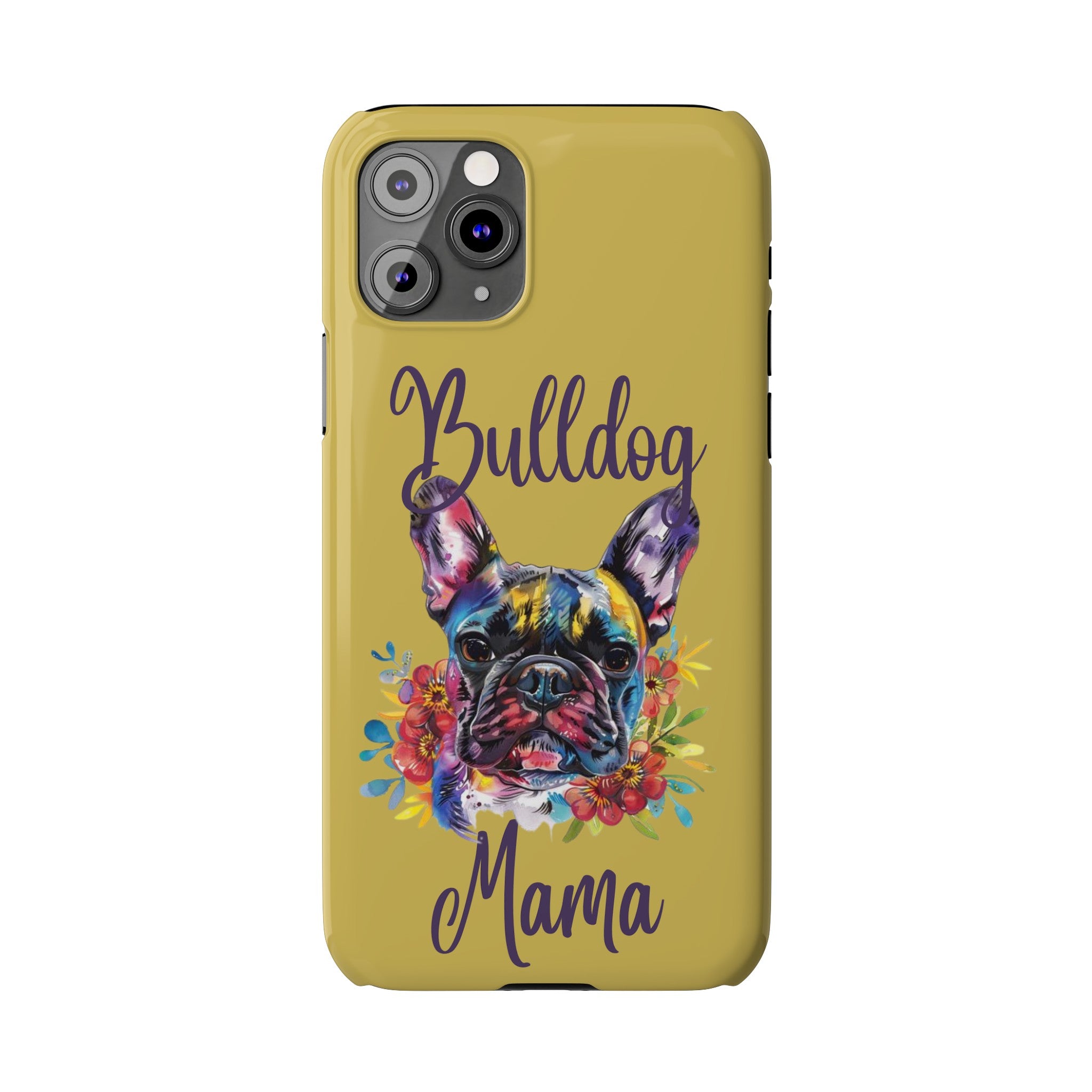 Bulldog Mama iPhone Cases (French/Lime)