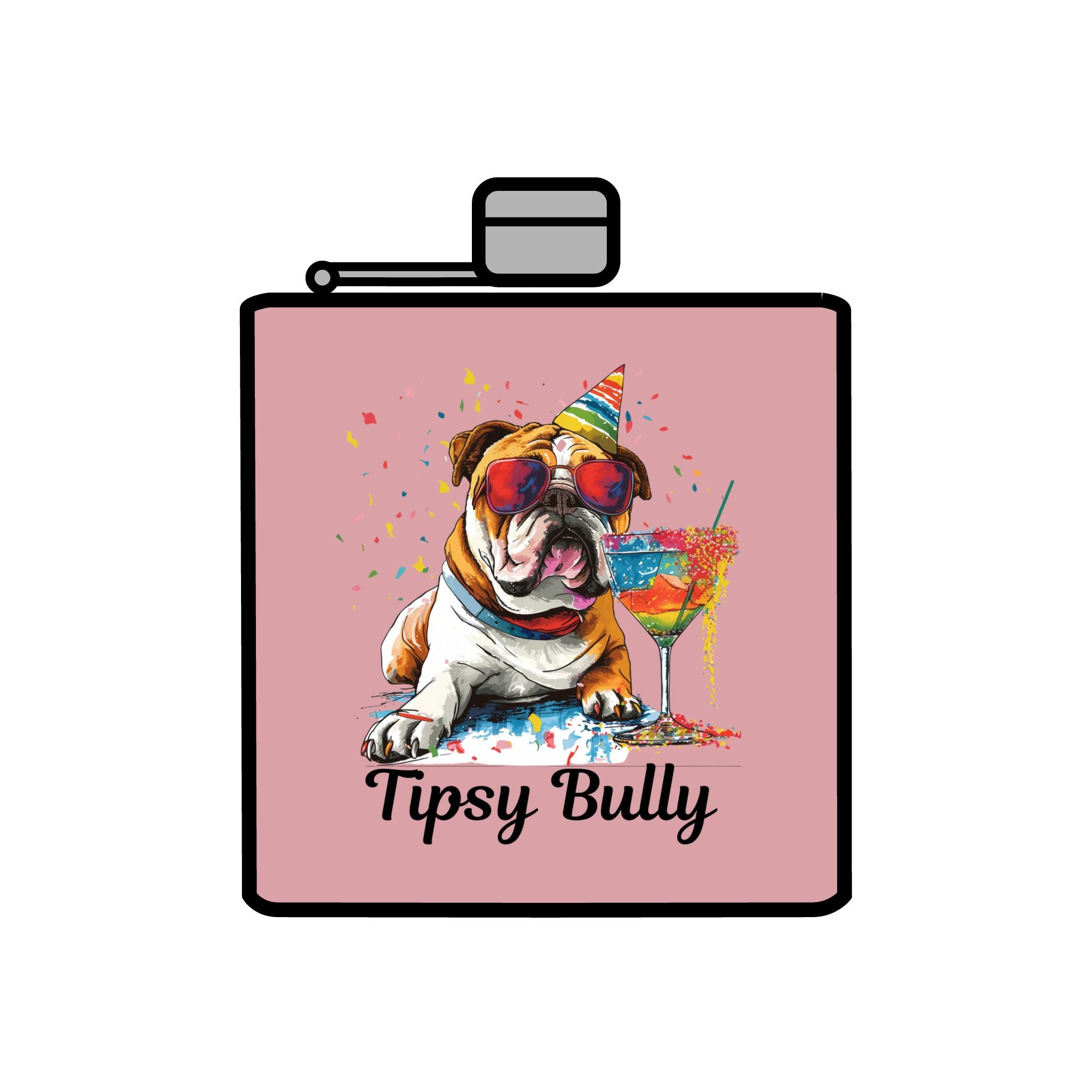 Tipsy Bully Stainless Steel Flask – Bulldog Edition (English/Tipsy Bully)