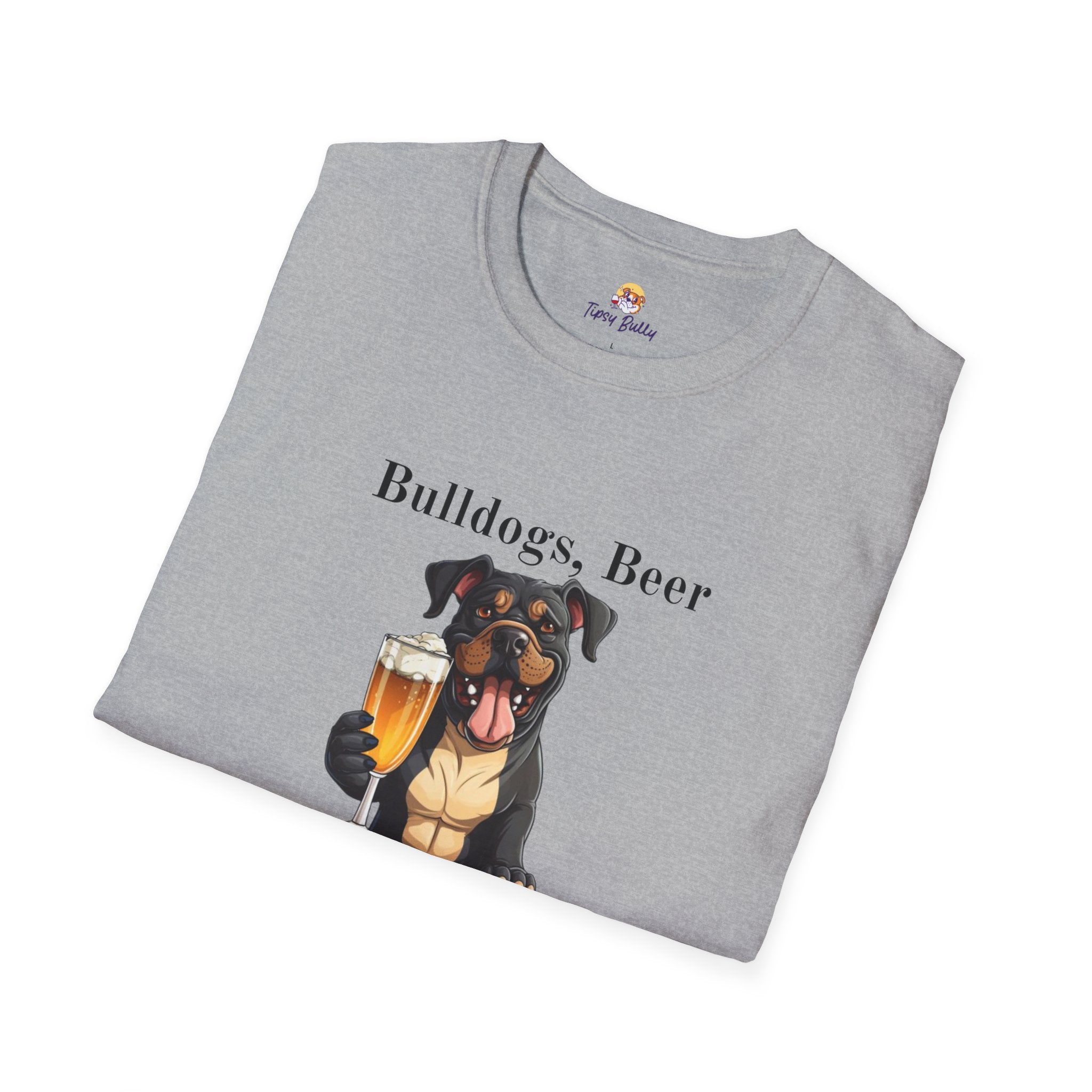 Bulldogs, Beer, and Bad Decisions" Unisex T-Shirt by Tipsy Bully option 13 - English Bulldog mom gift | Tipsy Bully