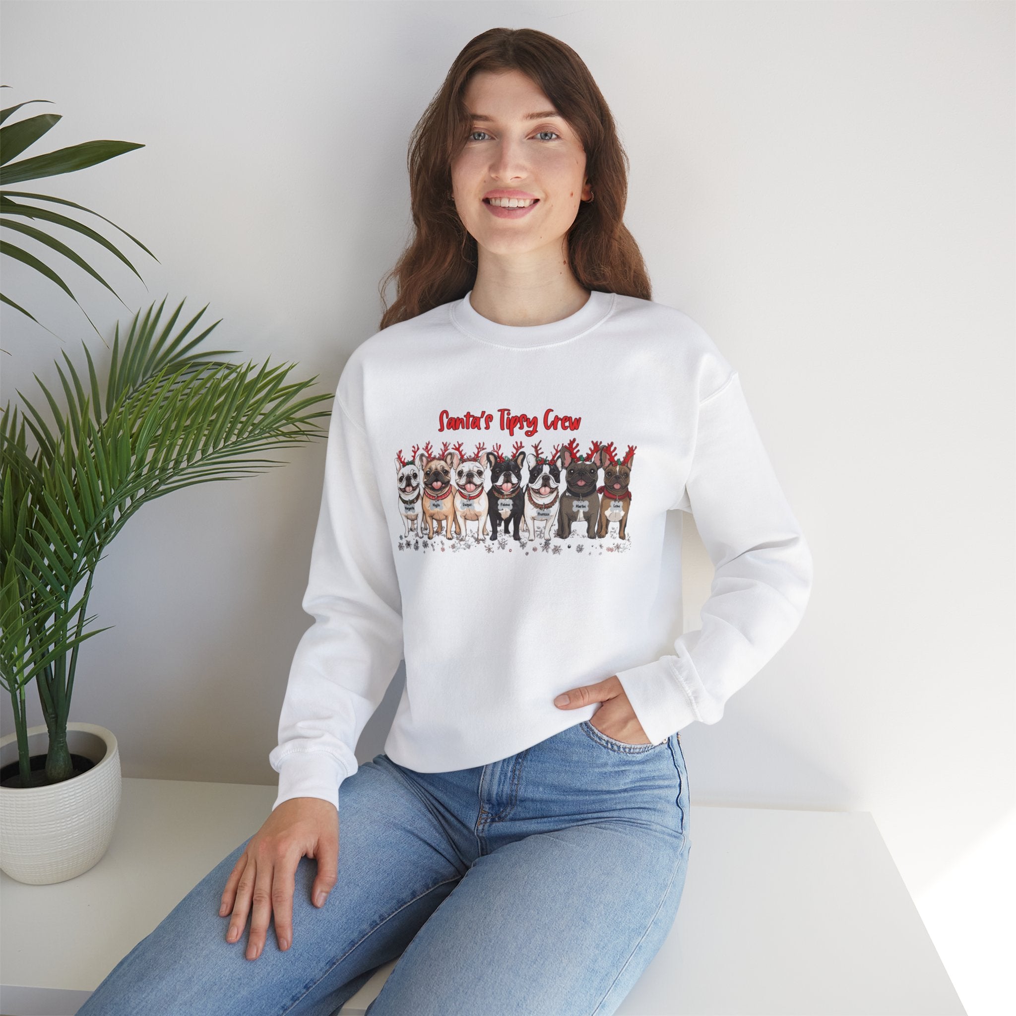 “Santa’s Tipsy Crew” Christmas Crewneck Sweatshirt - Unisex (English)