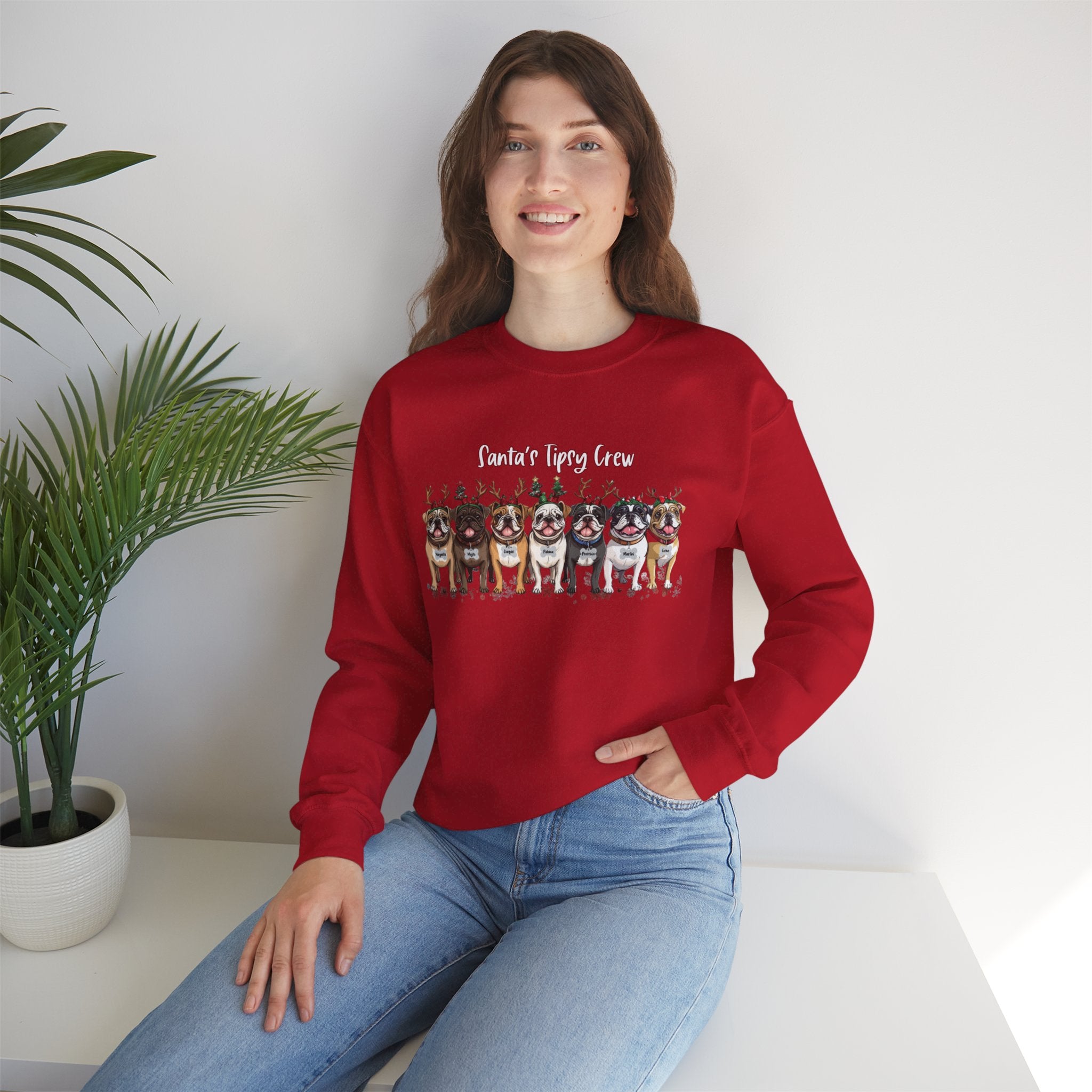 “Santa’s Tipsy Crew” Christmas Crewneck Sweatshirt - Unisex (English)