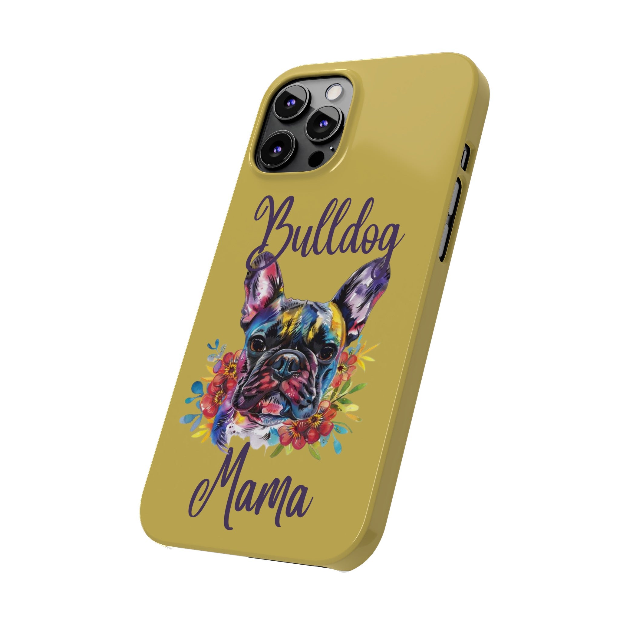 Bulldog Mama iPhone Cases (French/Lime)