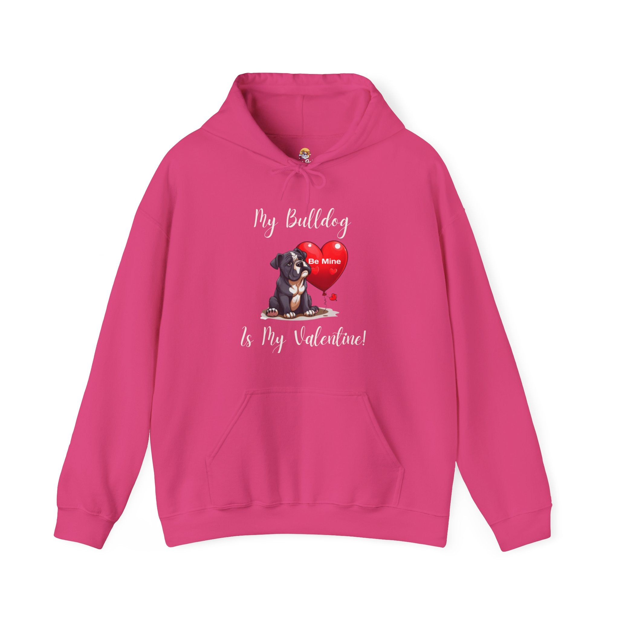 My Bulldog Is My Valentine- Customizable Bulldog Valentine's Day Hoodie from Tipsy Bully (English/Black)