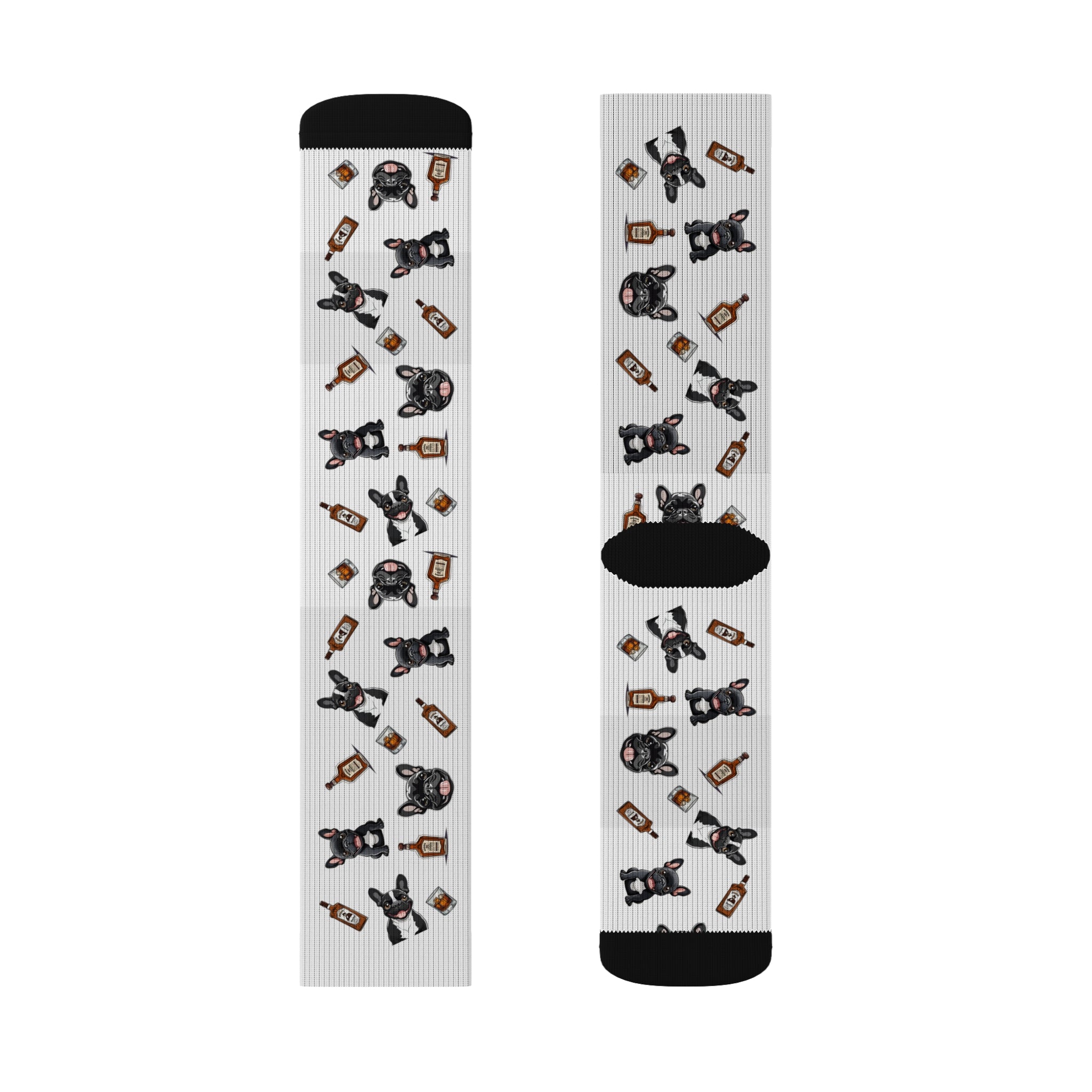Tipsy Bully Bourbon & Bulldog Socks (French/Black)