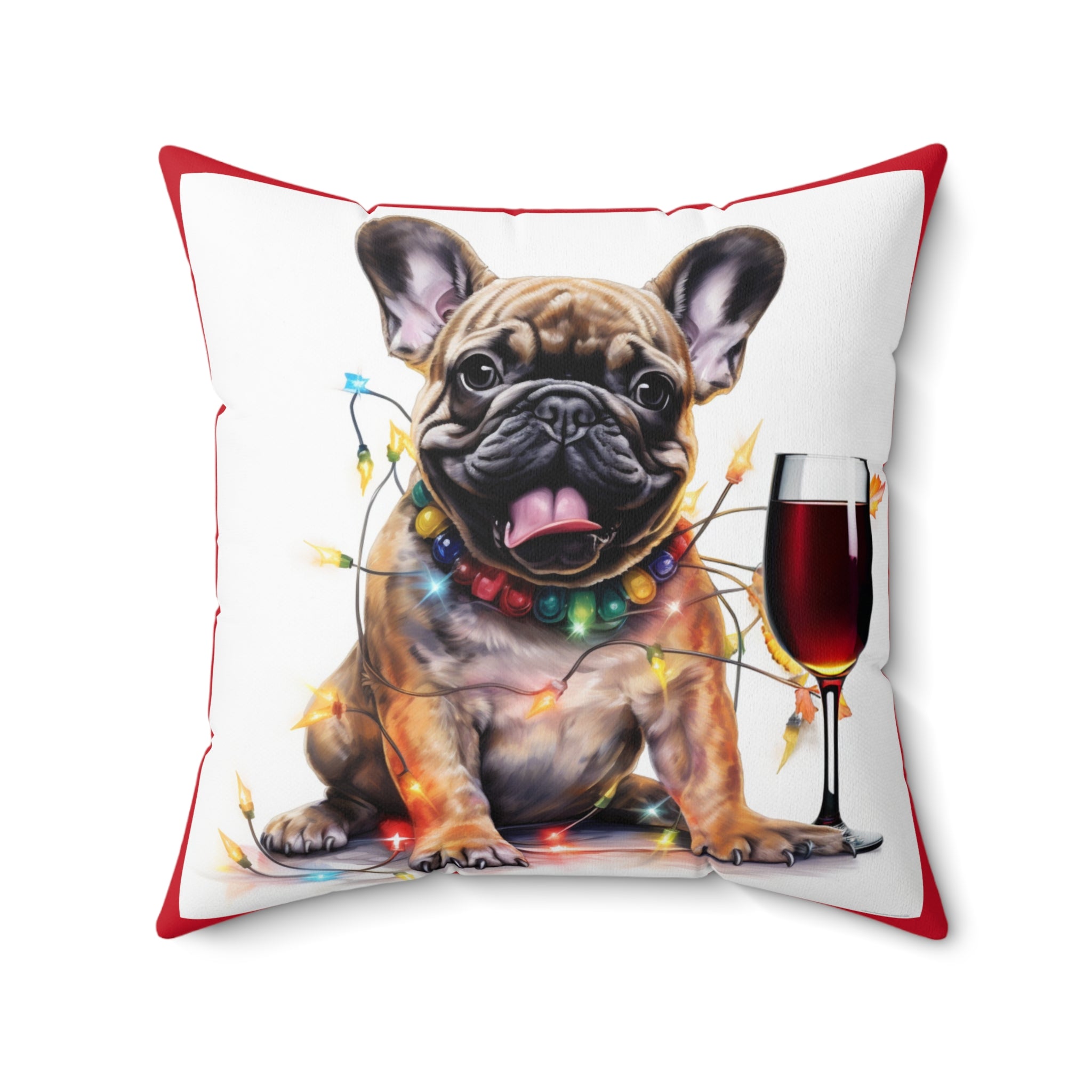Tipsy Bully Holiday Pillow (Brown French-Red)
