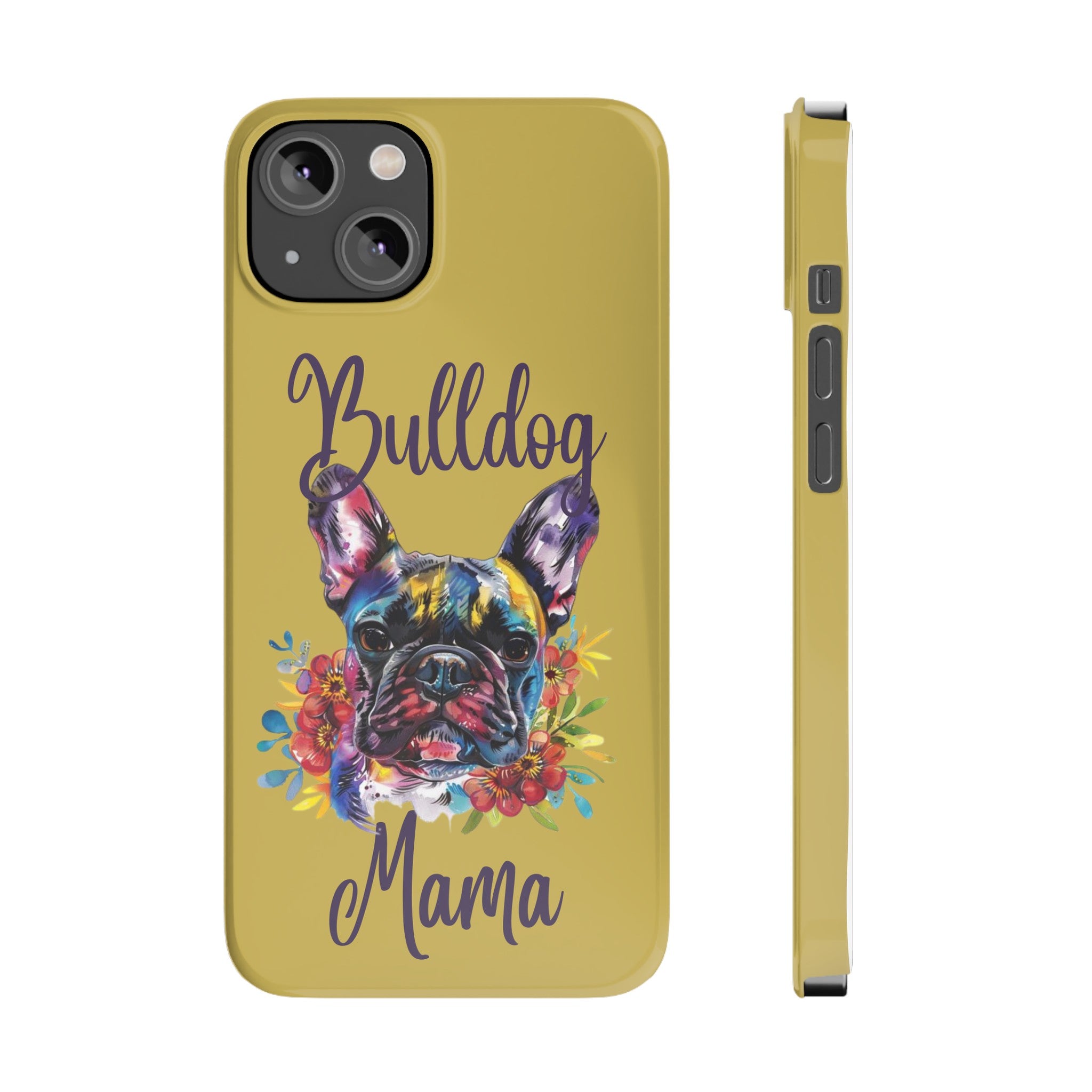 Bulldog Mama iPhone Cases (French/Lime)