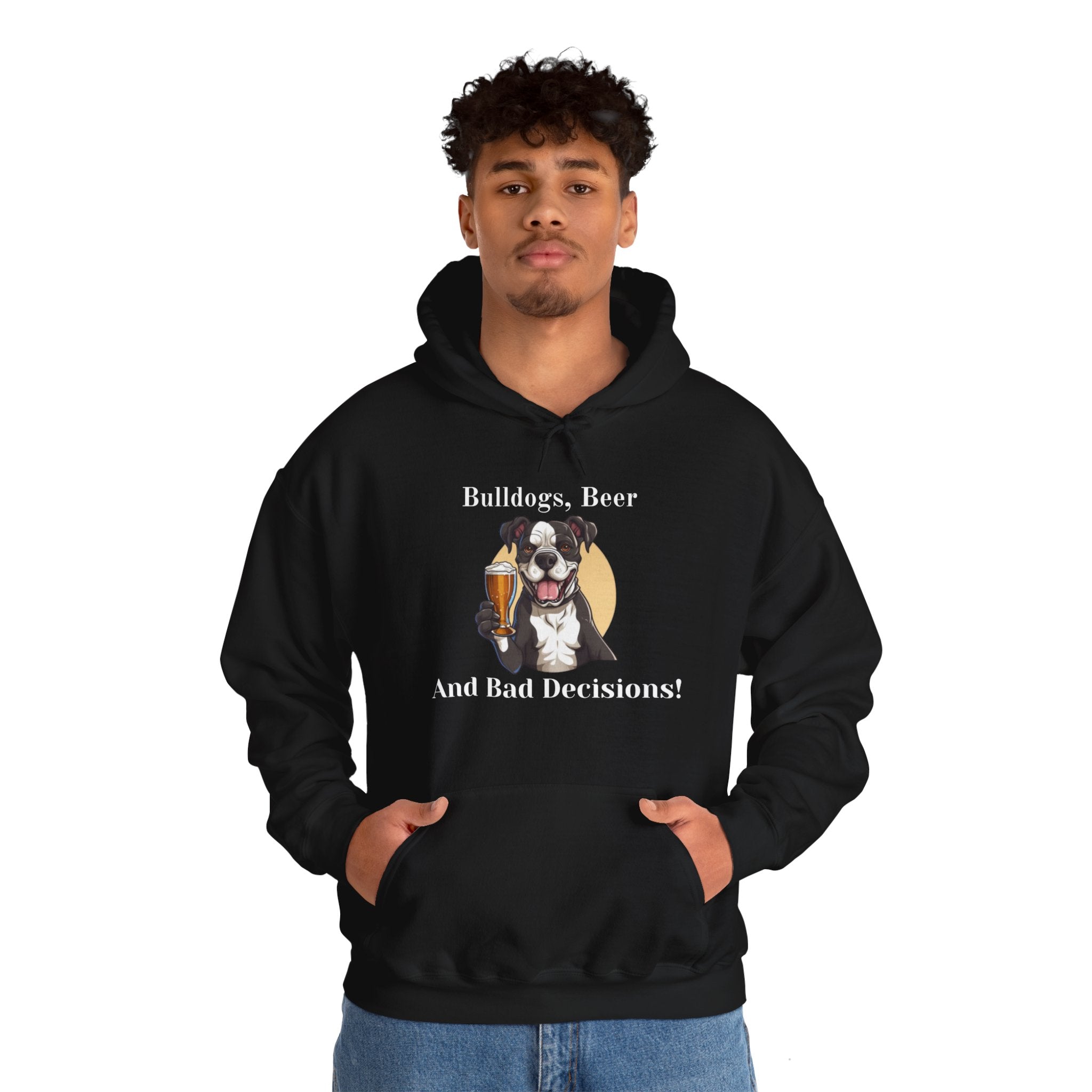 Bulldogs, Beer, and Bad Decisions" Hoodie - Your Go-To Gear for Mischievous Times! option 29 - English Bulldog mom gift | Tipsy Bully
