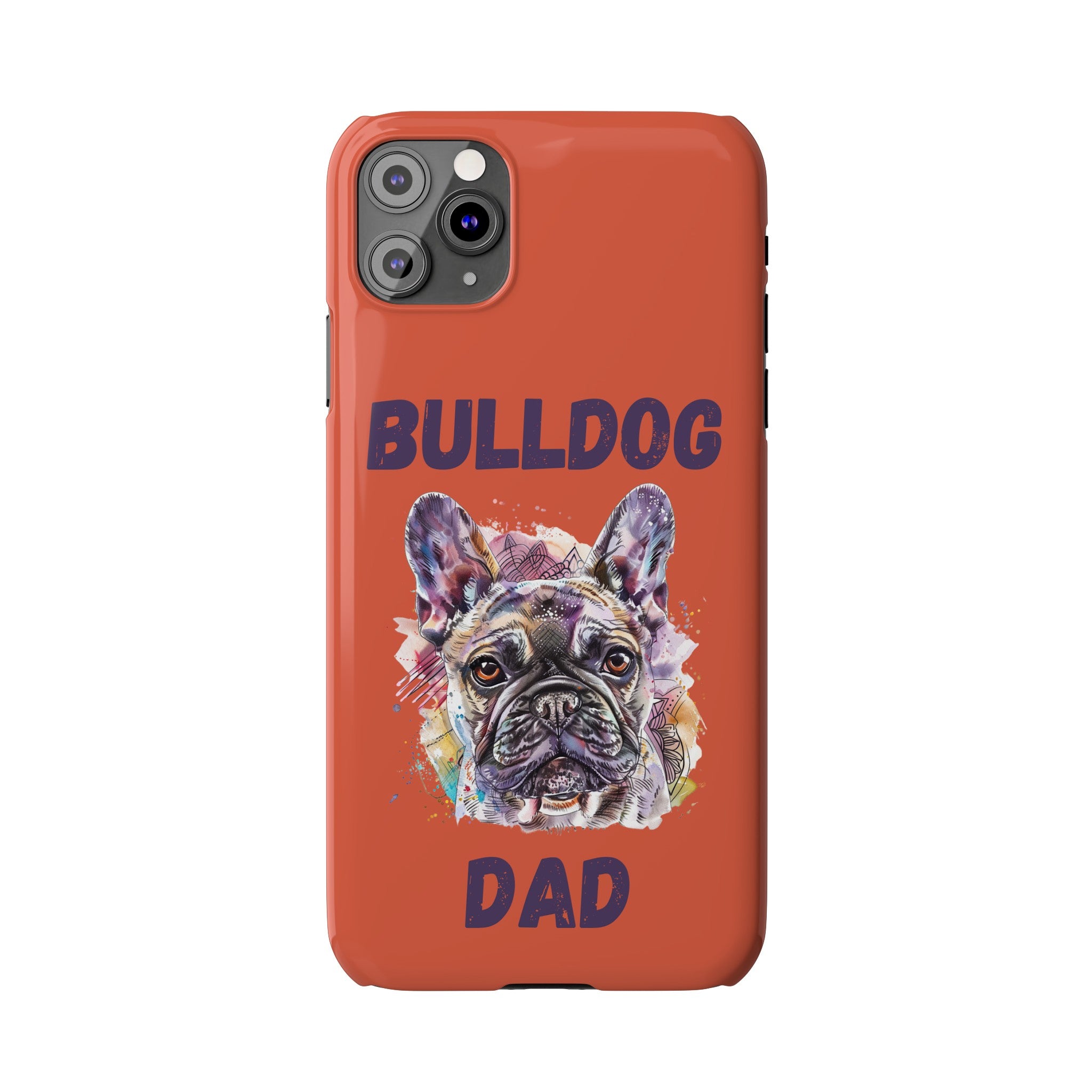 Bulldog Dad iPhone Cases (French/Orange)