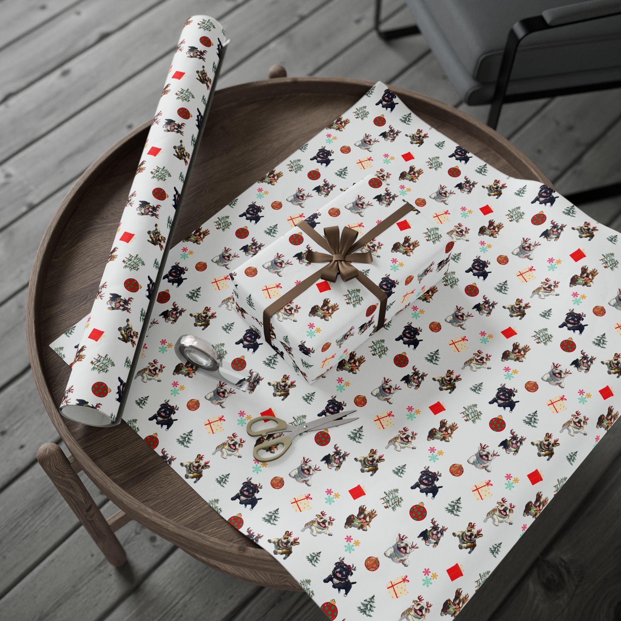 "Santa’s Tipsy Crew" Christmas Wrapping Paper (English)