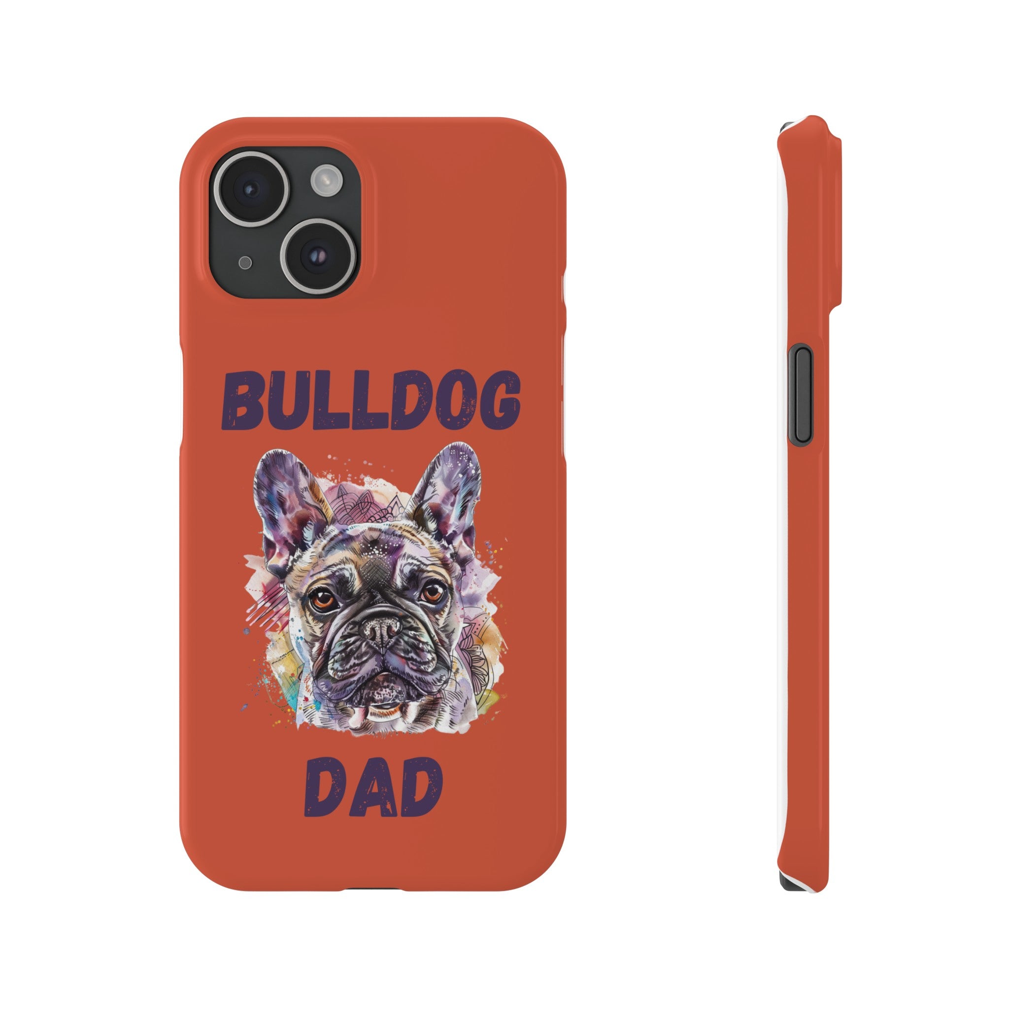 Bulldog Dad iPhone Cases (French/Orange)