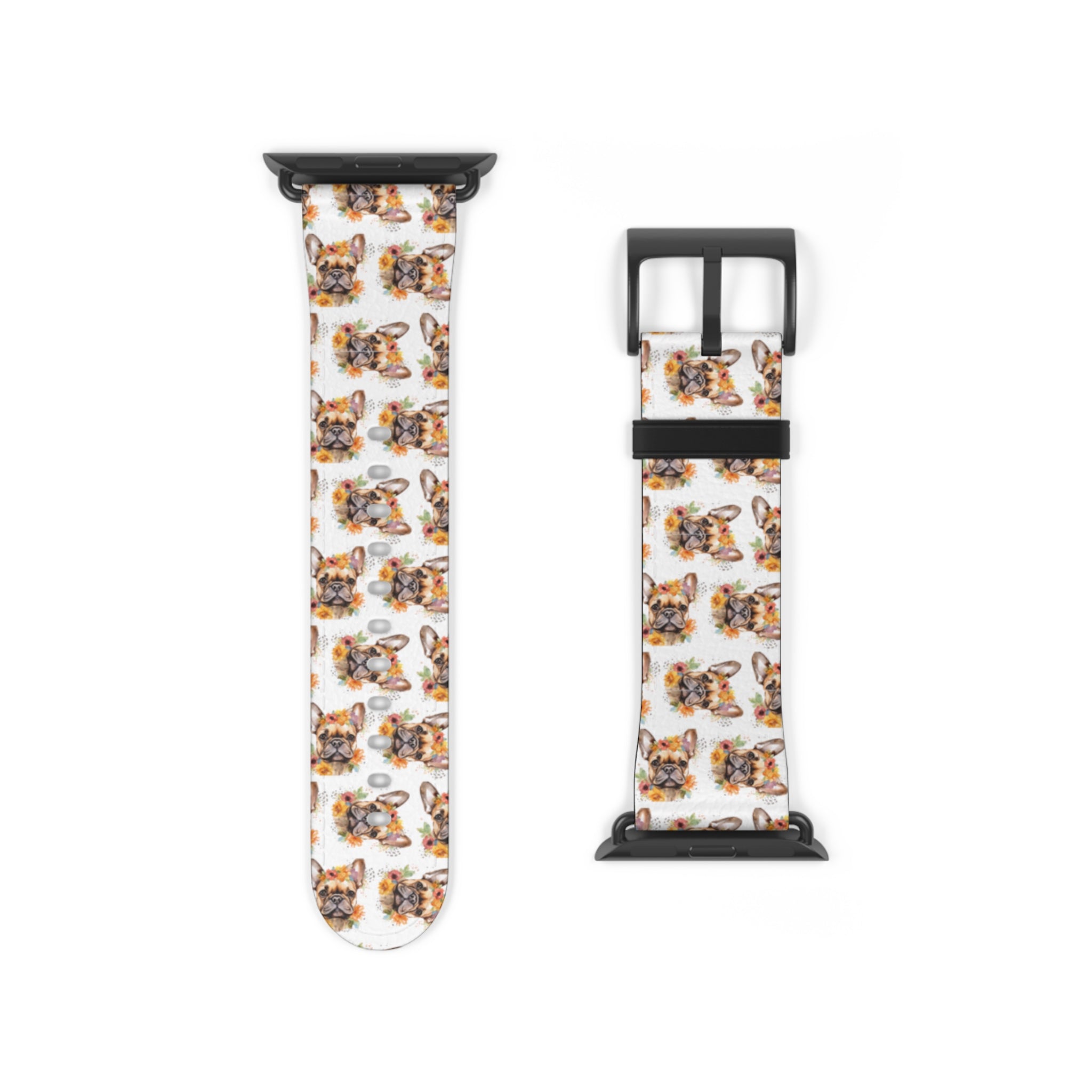 Bulldog Apple Watch Bands (French/Flower)