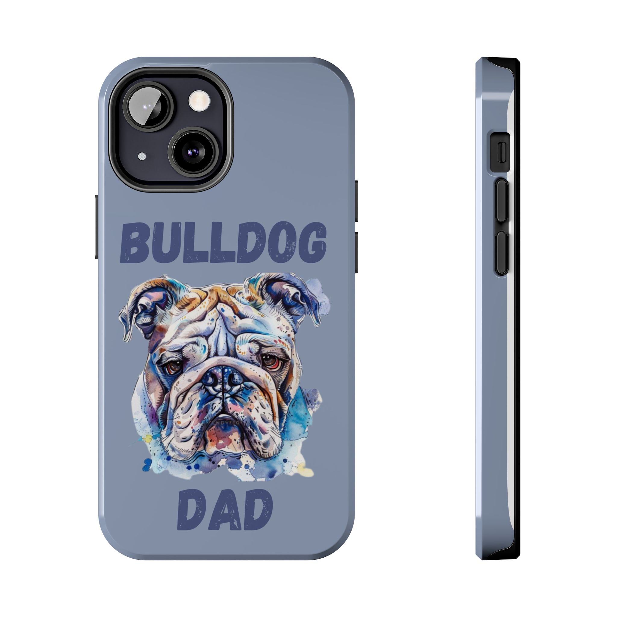 Bulldog Dad iPhone Cases (English/Watercolor) New