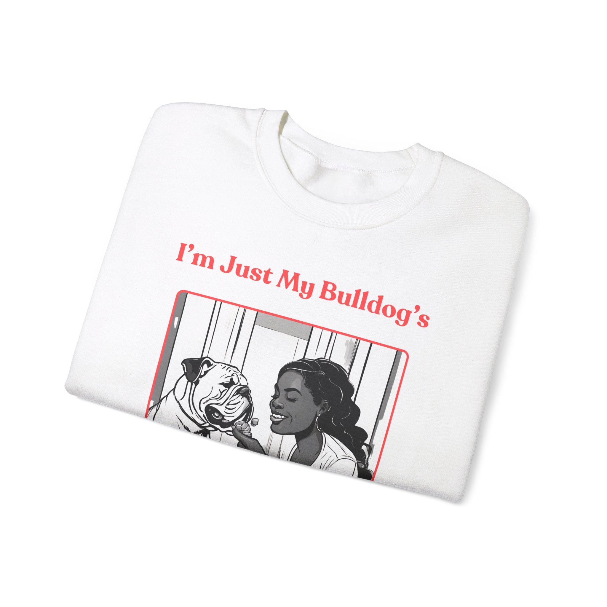 Just My Bulldog's Treat Bitch Crew Neck Sweatshirt (English/Pink)