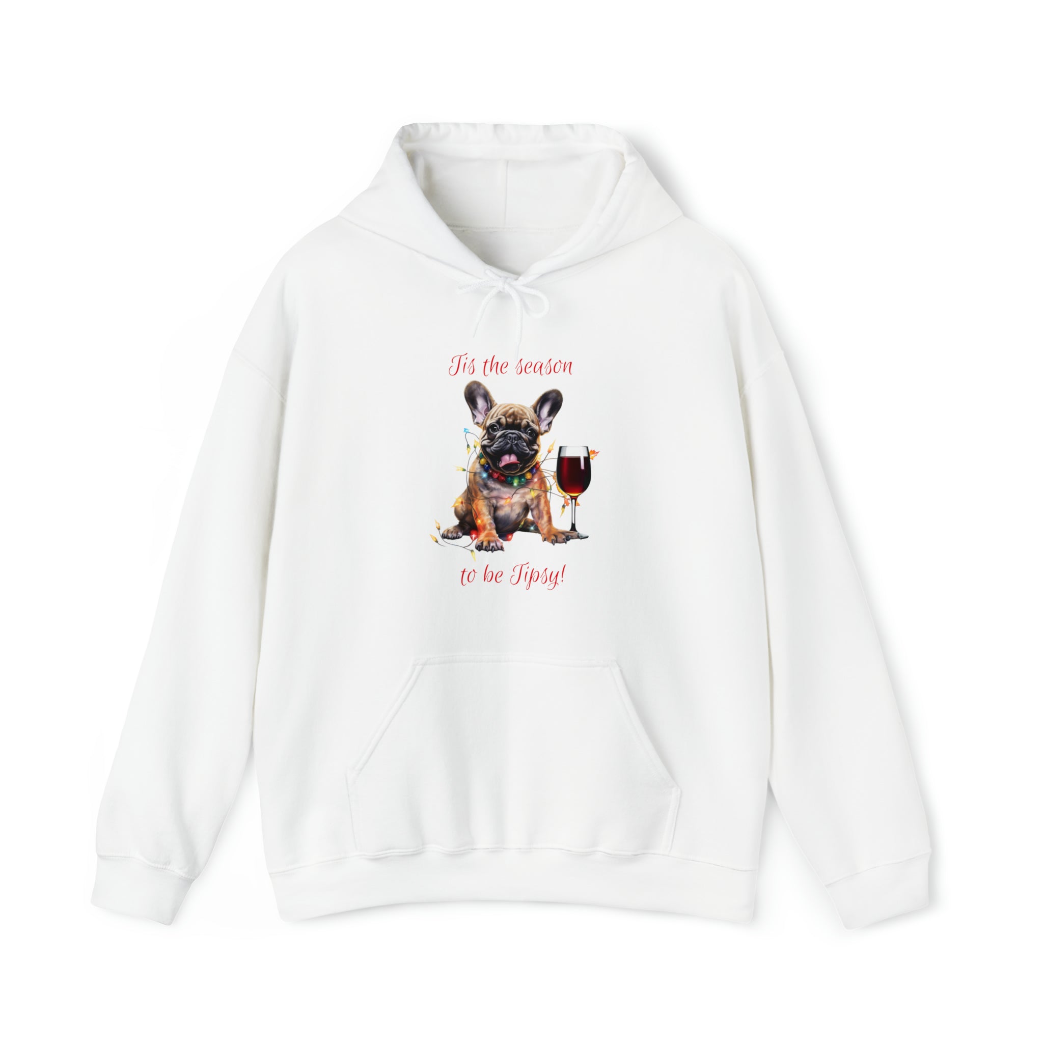 French Bulldog Xmas Hoodie - Tis the Season to be Tipsy
