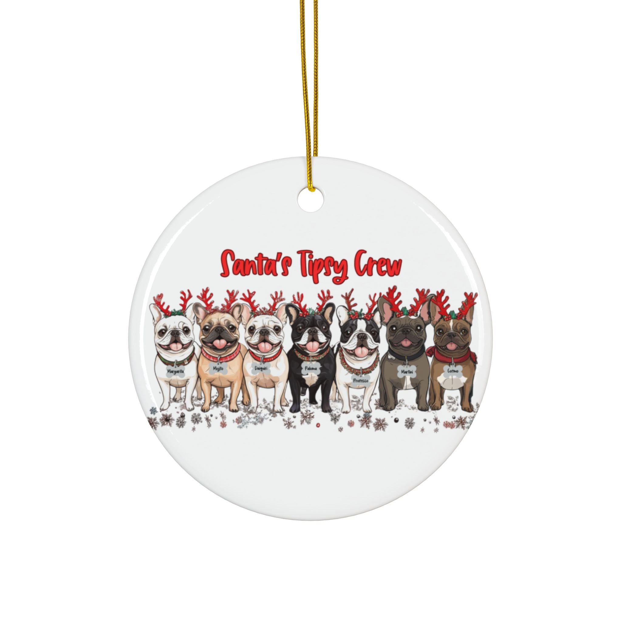 Santa's Tipsy Crew Christmas ornament (1pc, 3pcs, 5pcs, 10pcs/French)
