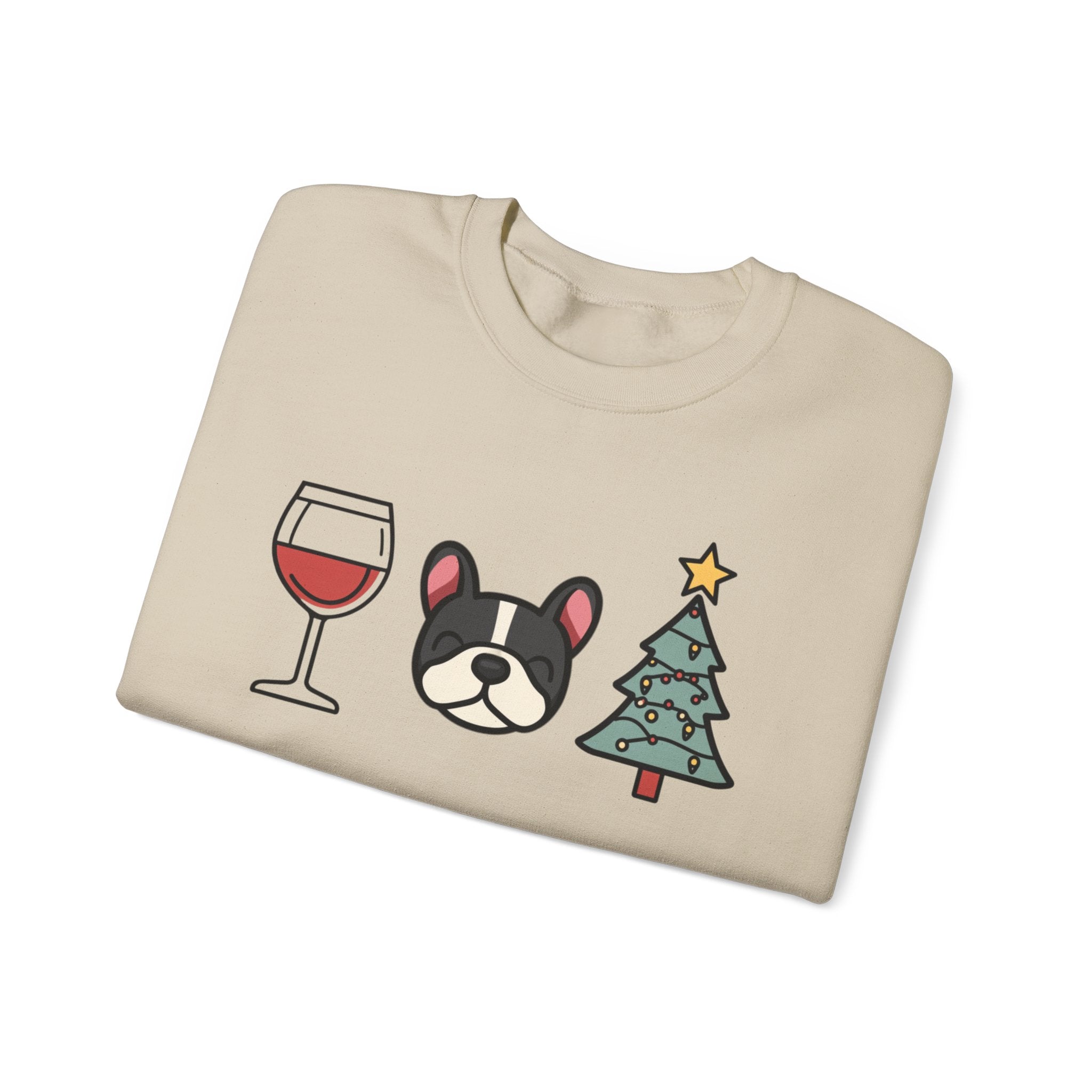"Santa Paws & Merlot Cheer" Christmas Crewneck Sweatshirt - Unisex (French)