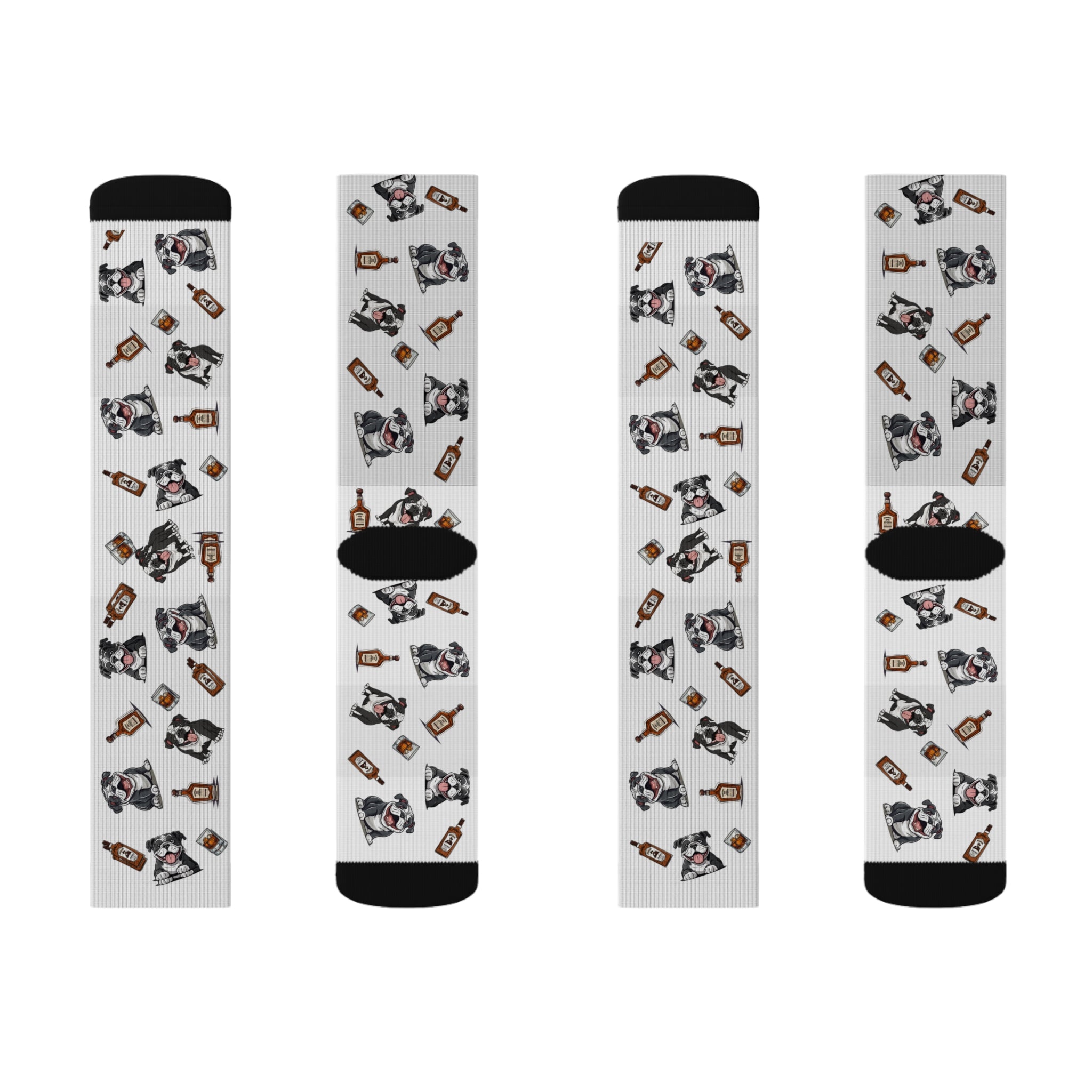 Tipsy Bully Bourbon & Bulldog Socks (English/Black)