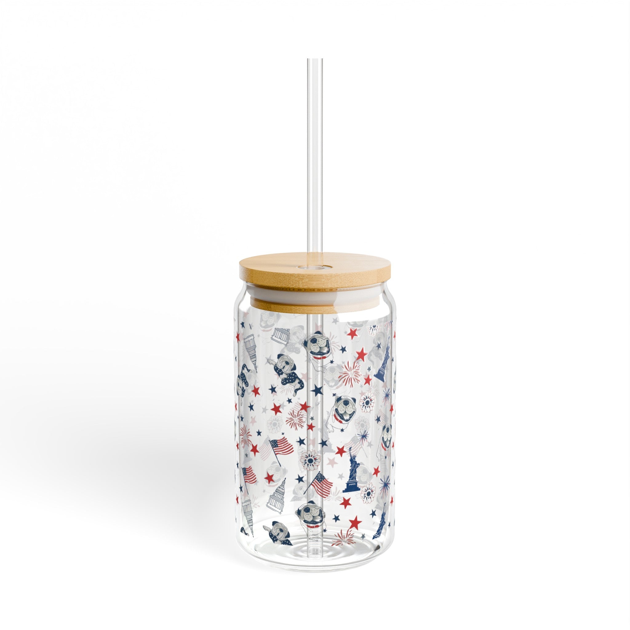 "Red, White & Drool" Sipper Glass (English)