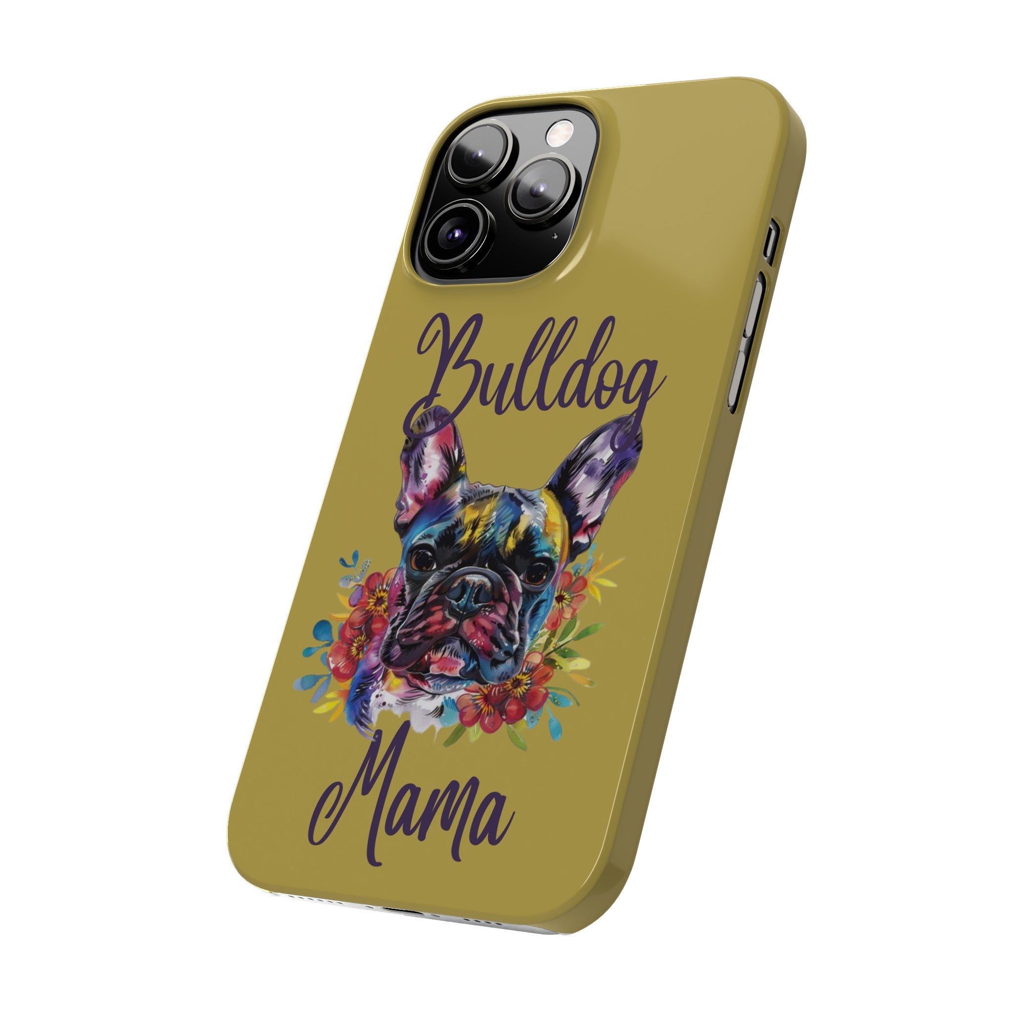 Bulldog Mama iPhone Cases (French/Lime)