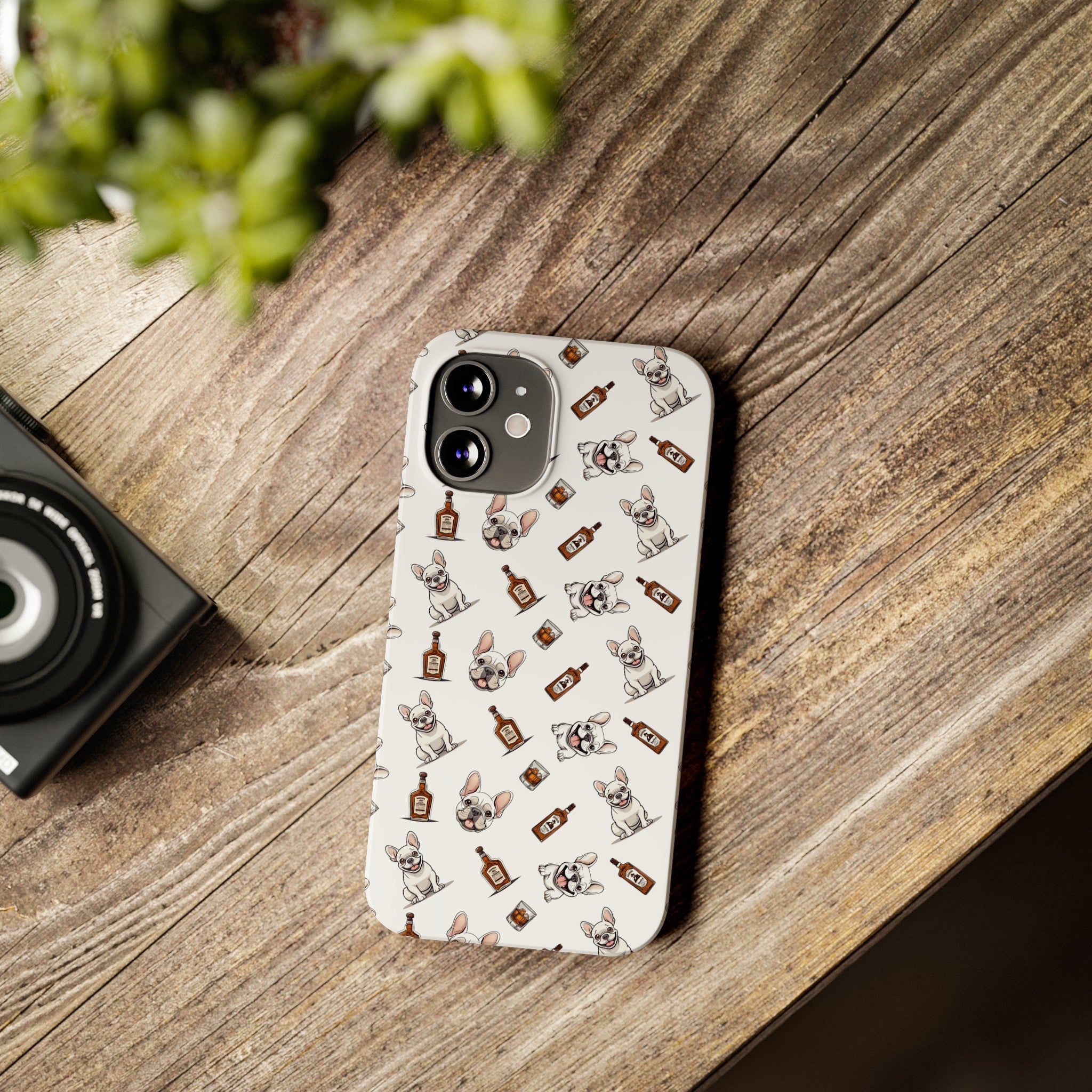 Bulldog iPhone Cases (White French/Bourbon)