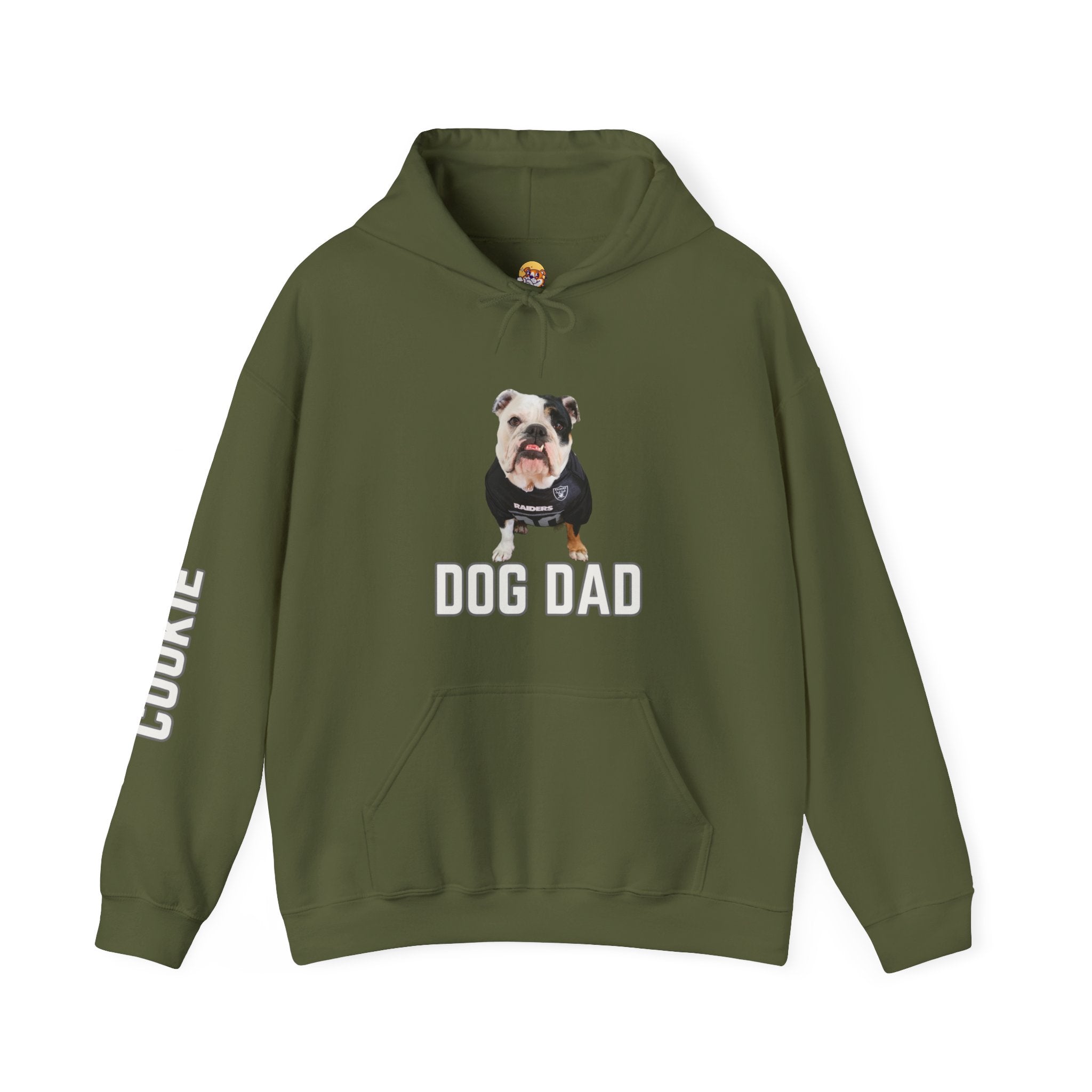 CustomDog Dad/Dog Mom Hoodie with Your Bulldog's Picture & Name option 9 - English Bulldog mom gift | Tipsy Bully