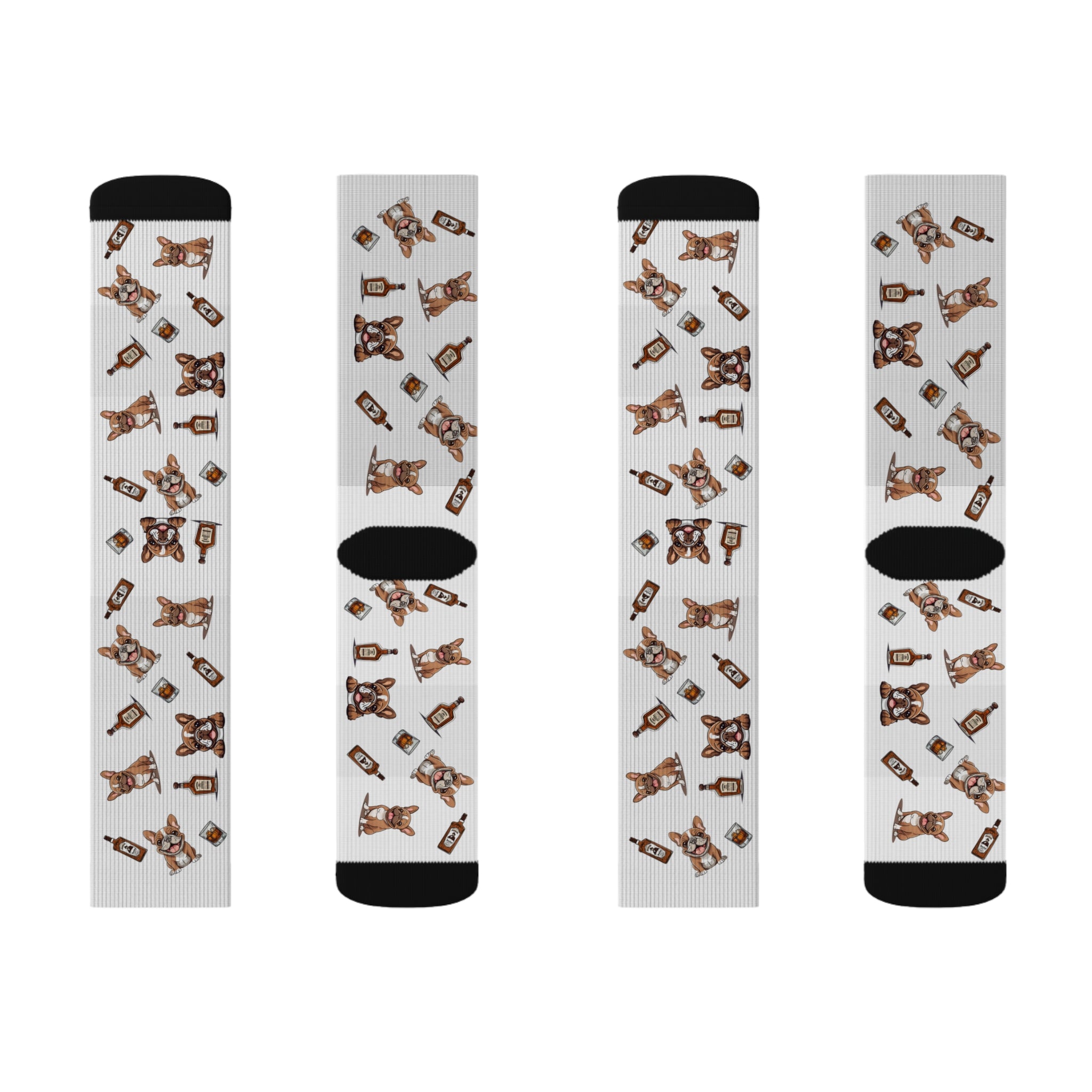 Tipsy Bully Bourbon & Bulldog Socks (French/Brown)