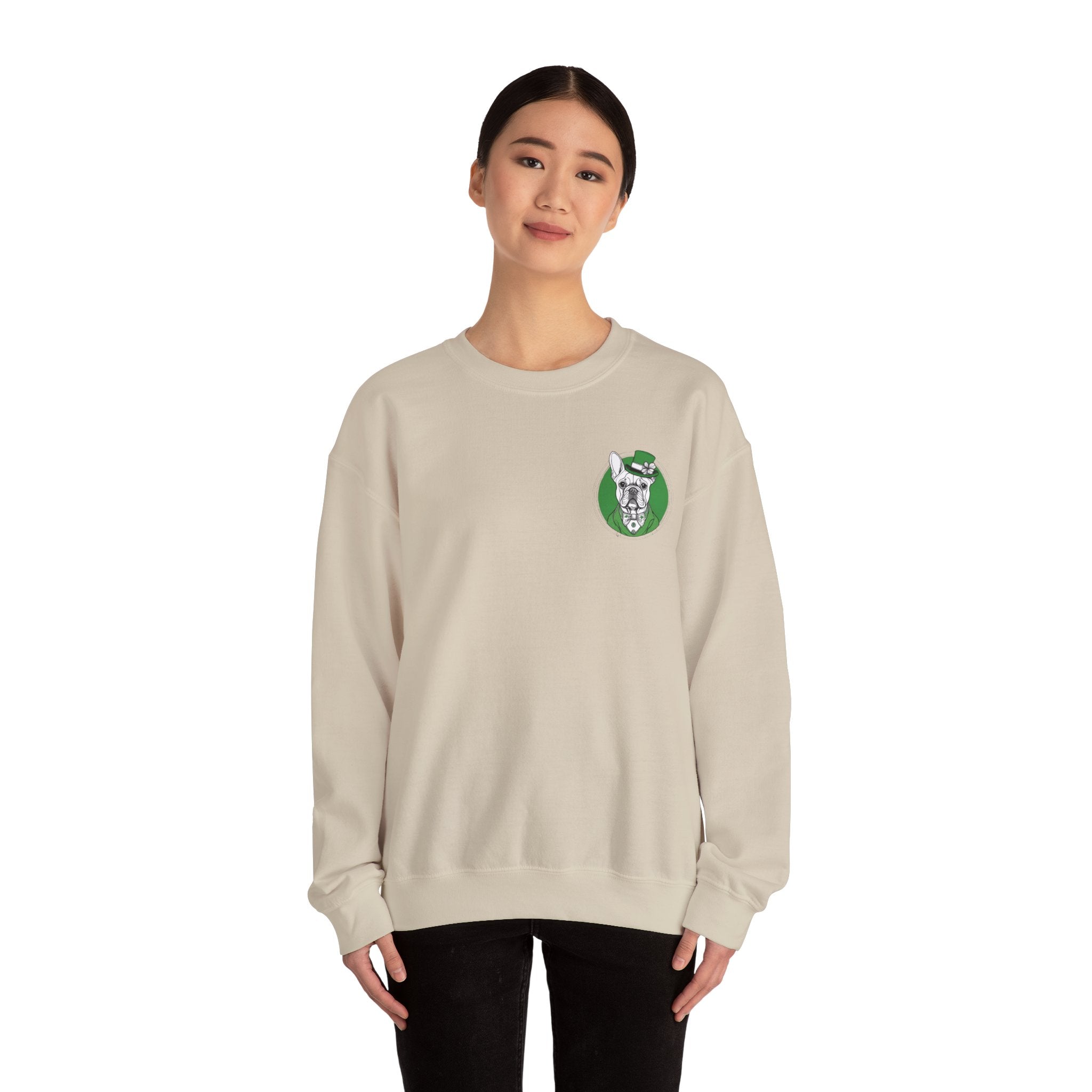 Bulldog St. Patrick's Day Sweatshirt (Kiss Me/French)