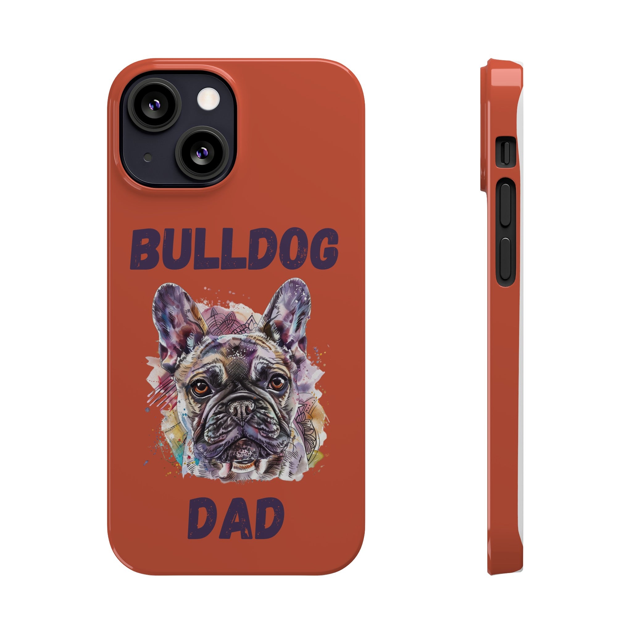 Bulldog Dad iPhone Cases (French/Orange)