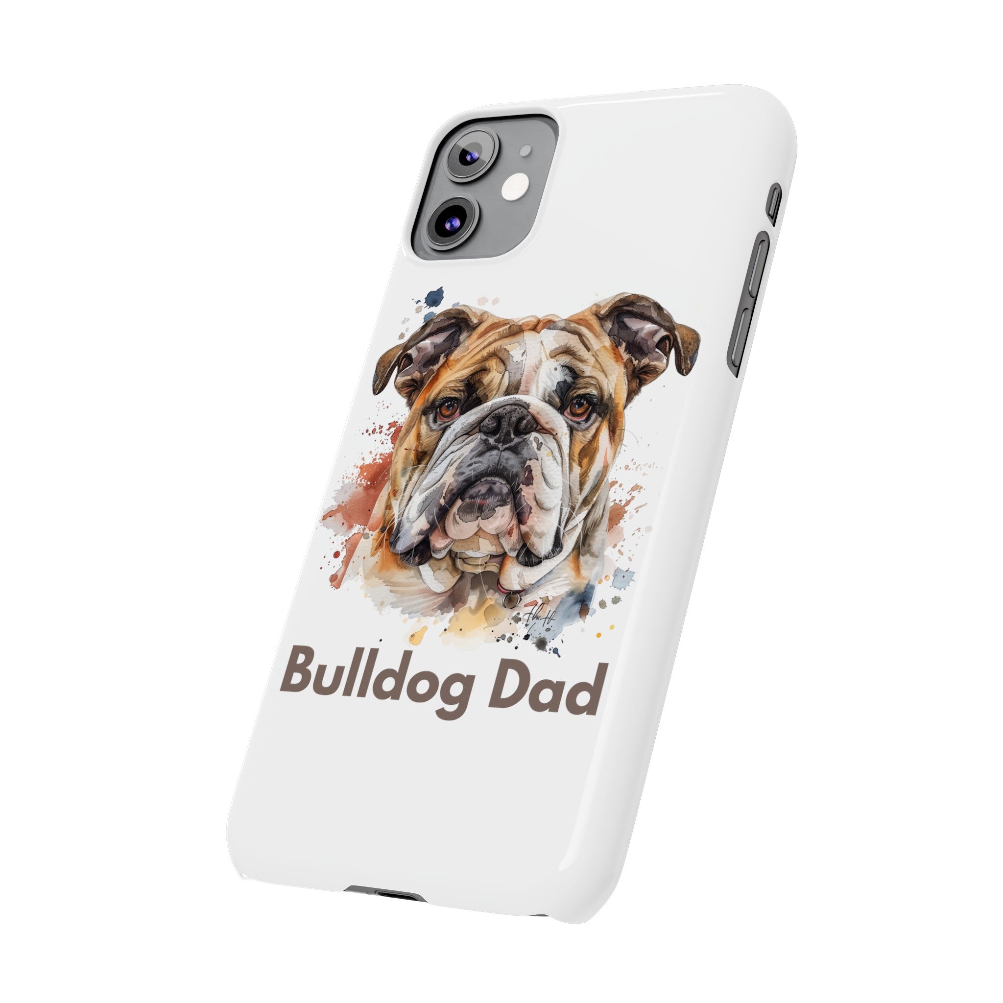 Bulldog iPhone Cases (English/Watercolor)