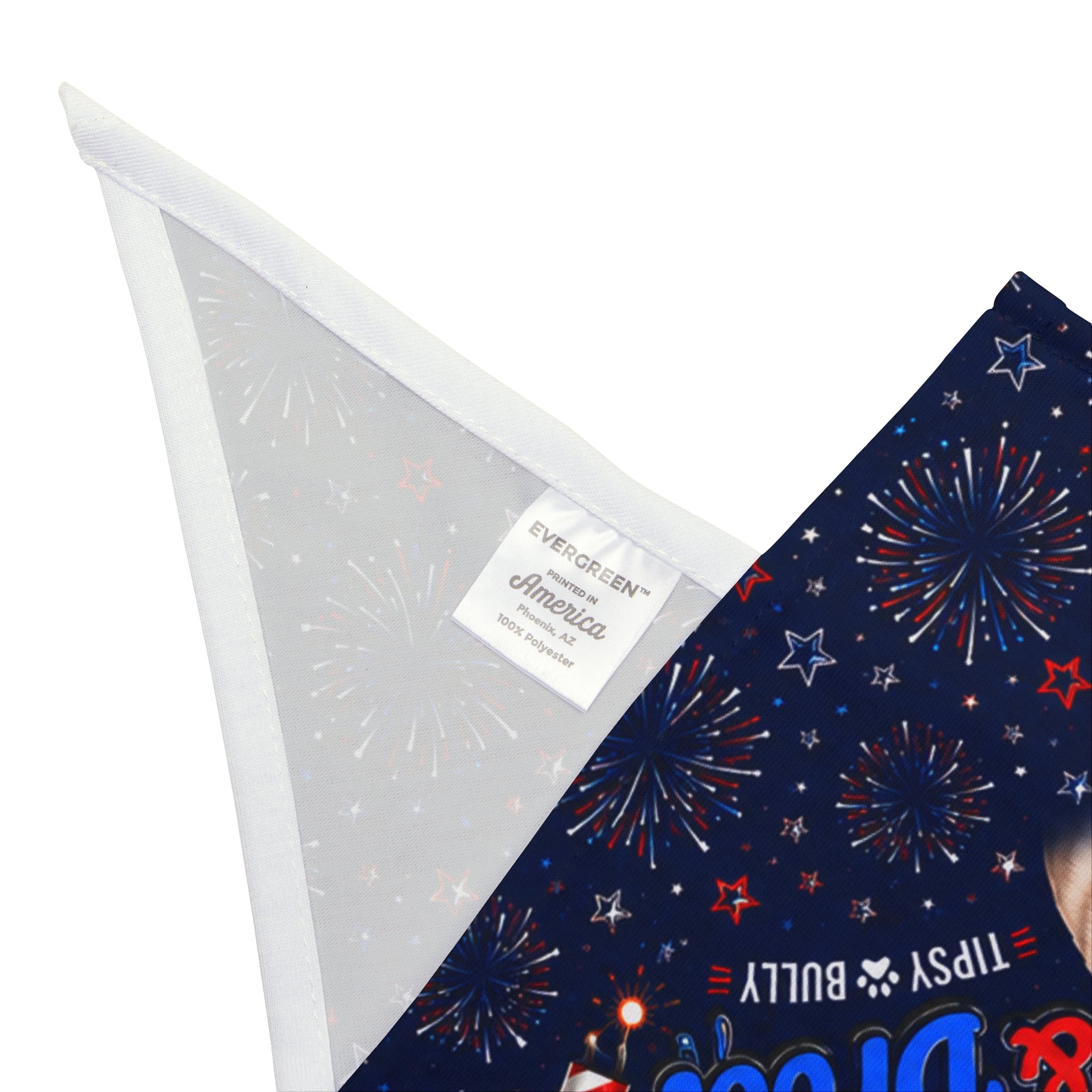 Red, White & Drool 4th of July Dog Bandana (French)