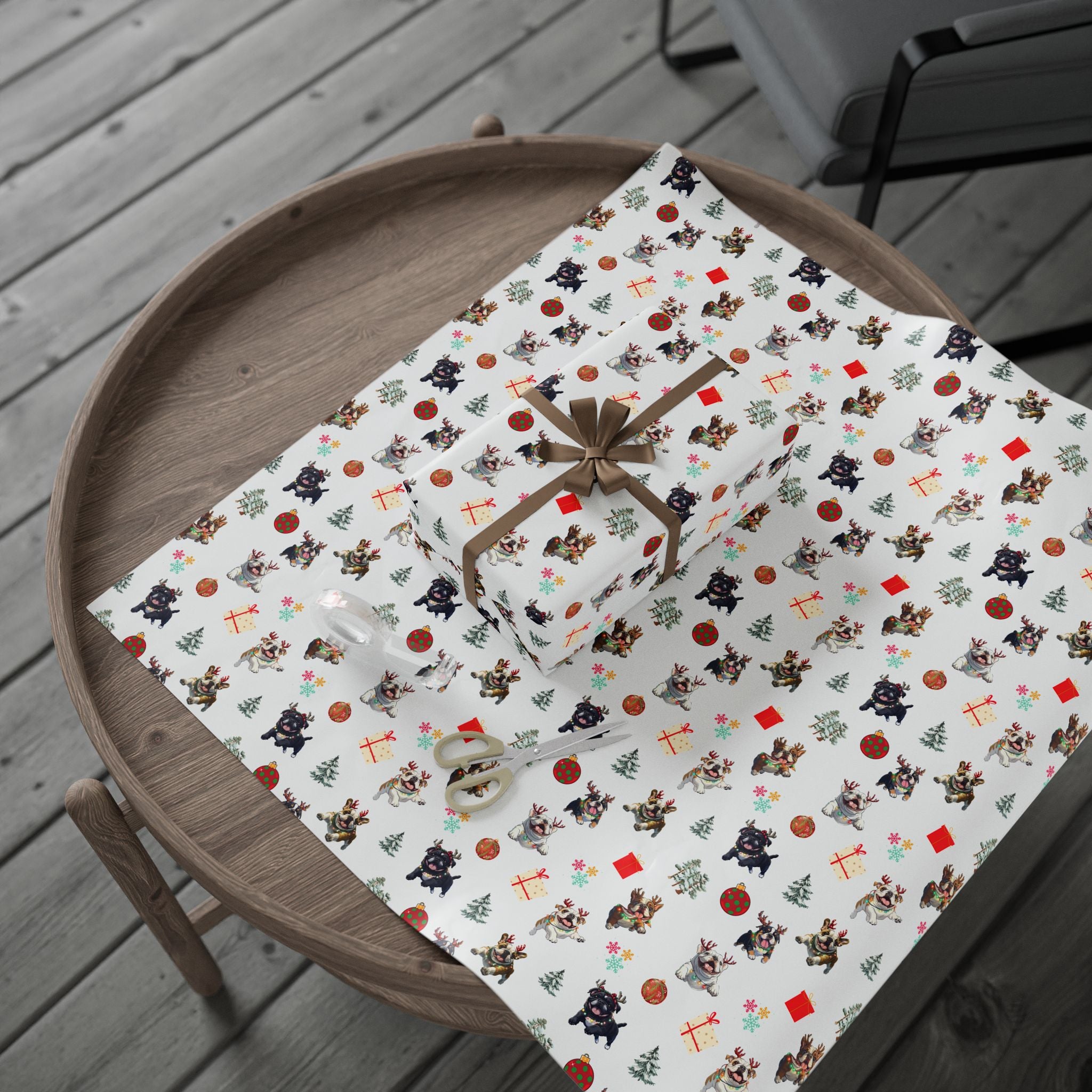 "Santa’s Tipsy Crew" Christmas Wrapping Paper (English)