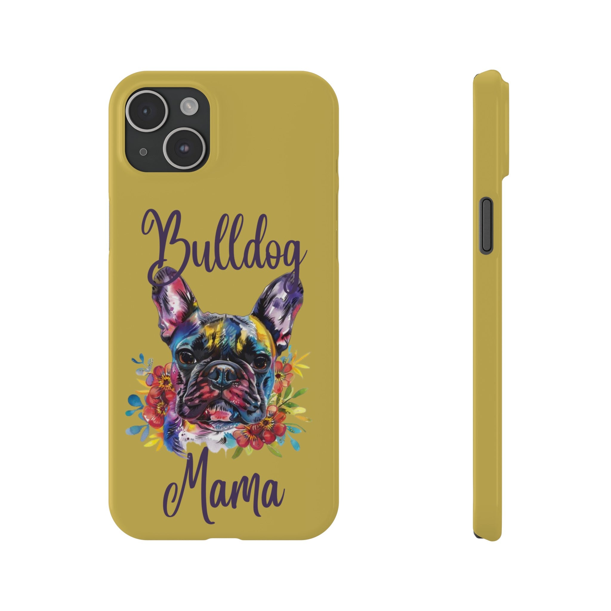 Bulldog Mama iPhone Cases (French/Lime)