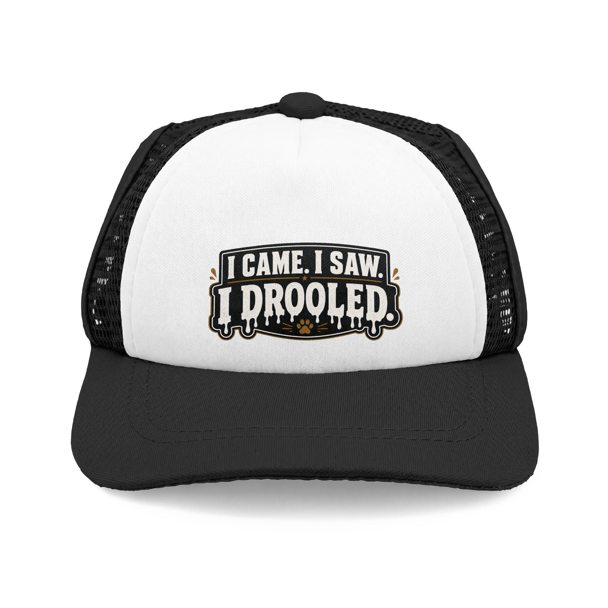 "I Came. I Saw. I Drooled." Bulldog Trucker Hat (English/French)