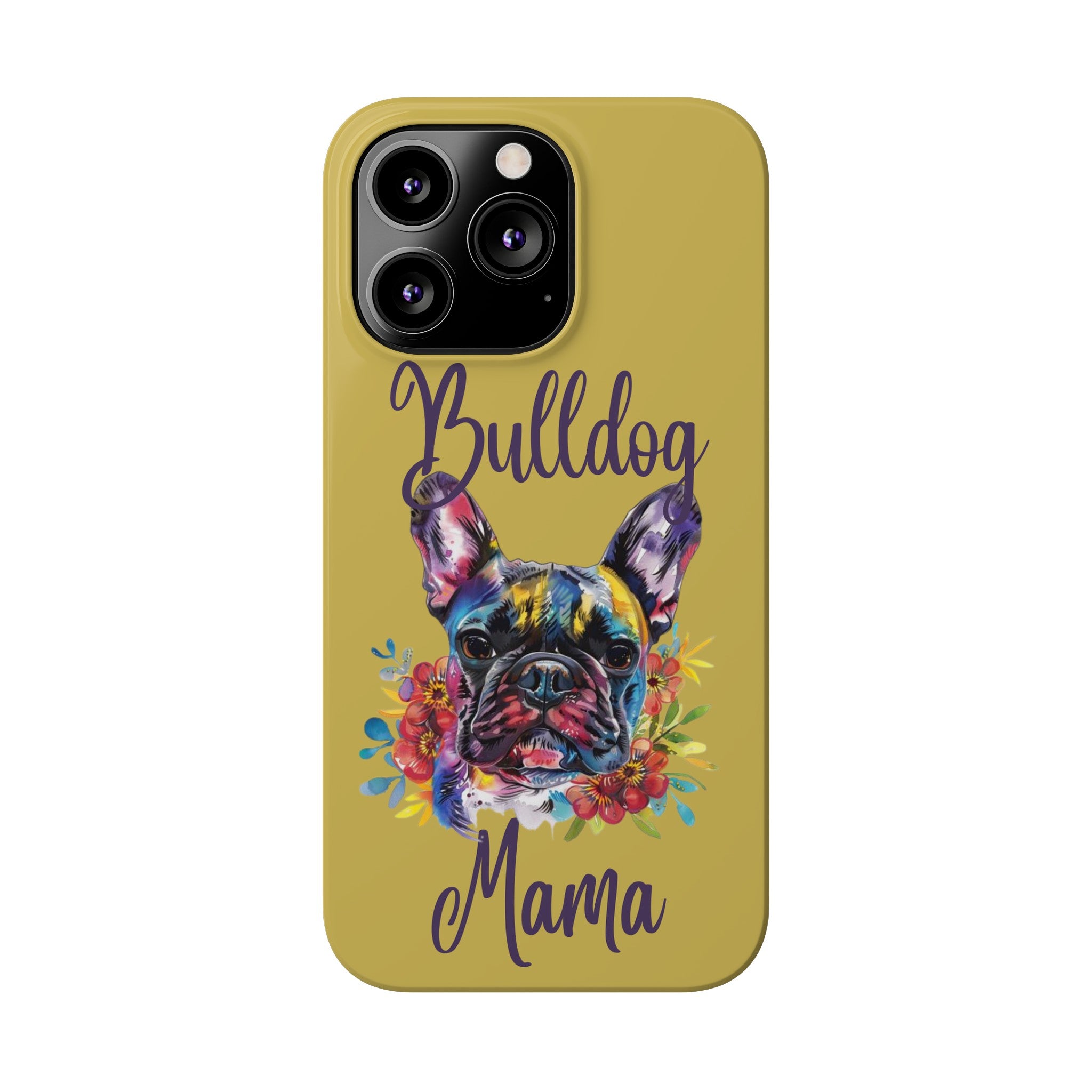 Bulldog Mama iPhone Cases (French/Lime)