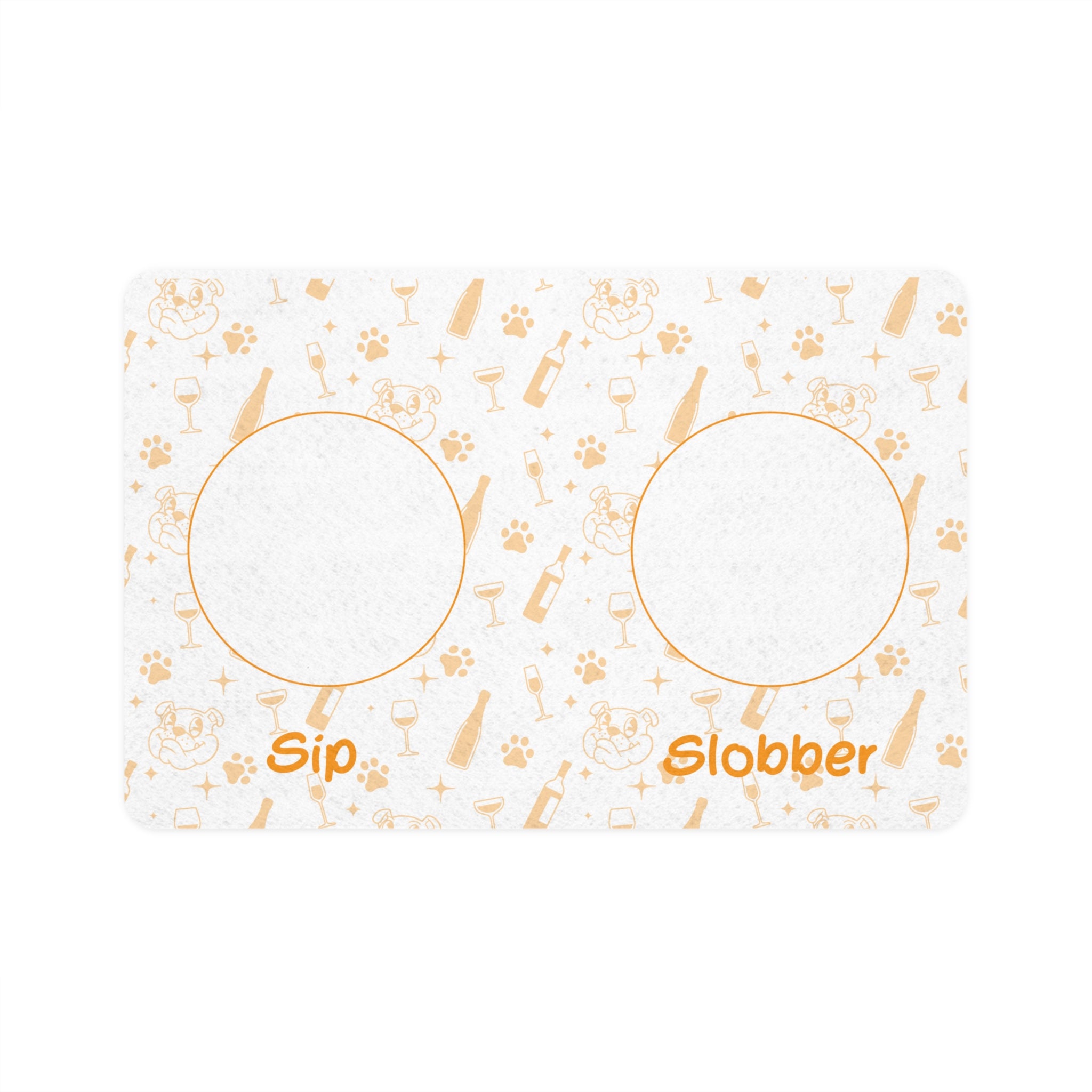 Tipsy Bully Dog Food Mats: Where Sip Meets Slobber! - Orange