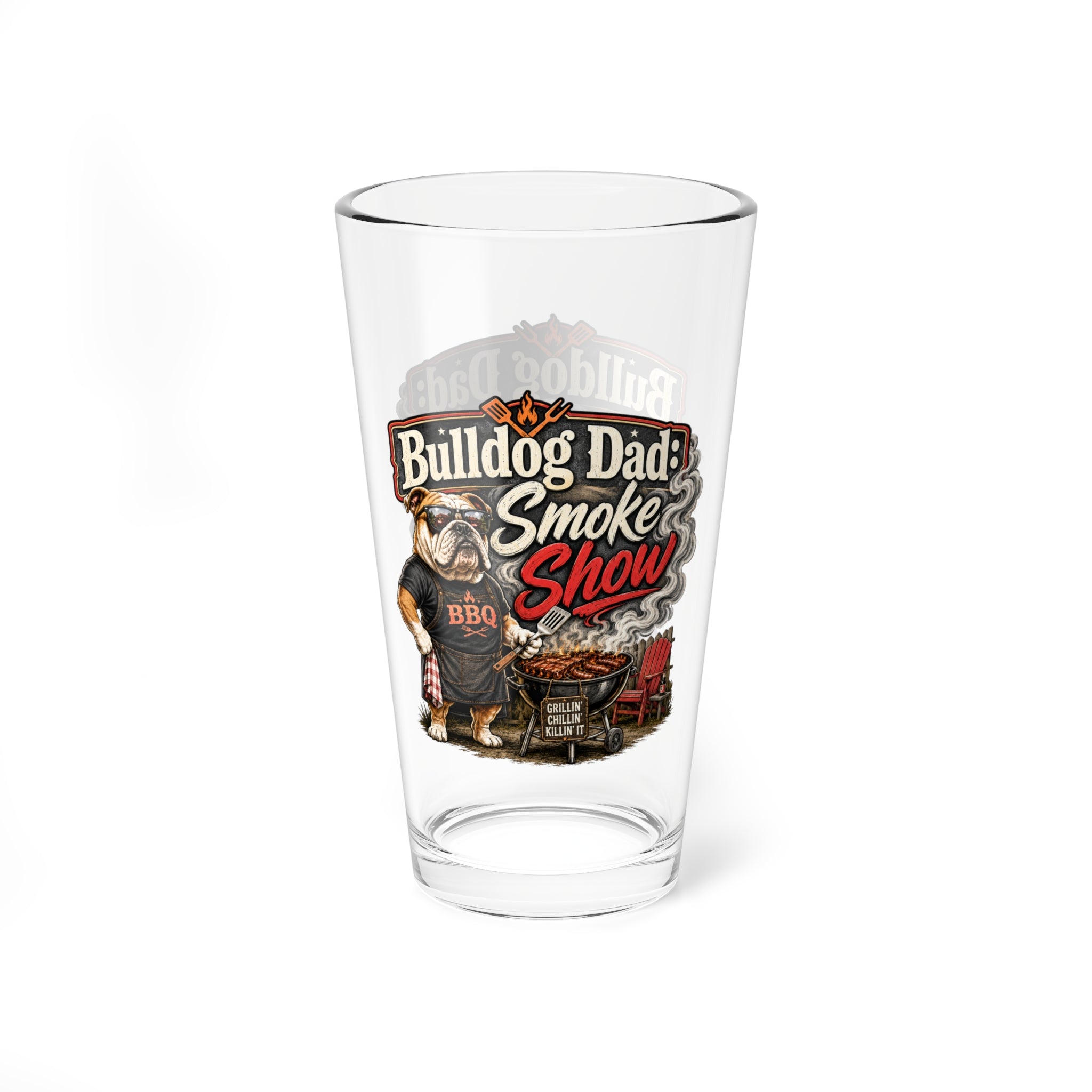 Bulldog Dad: Smoke Show Pint Glass (English)