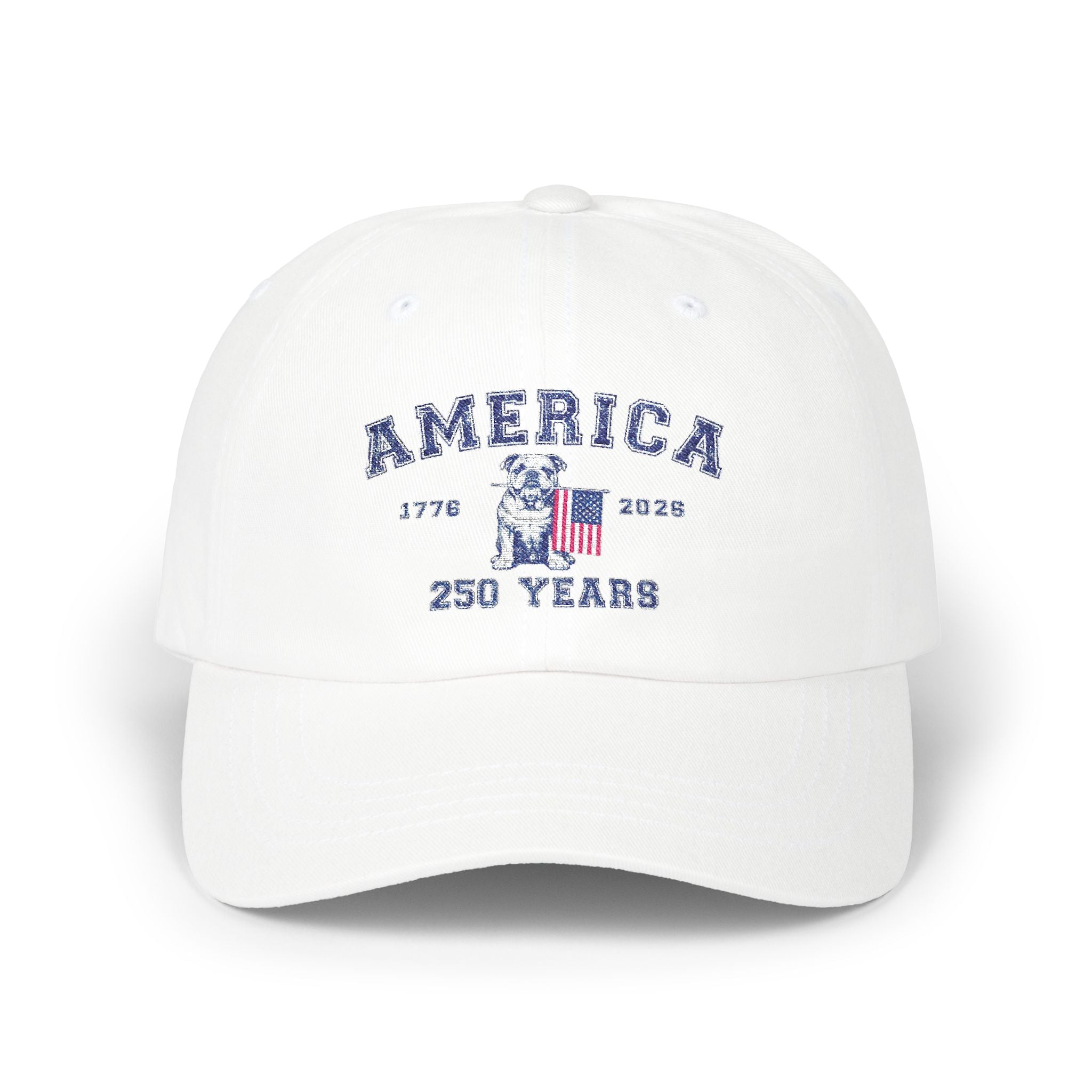 America 250 Years Dad Cap - Vintage Patriotic USA Baseball Hat (English)