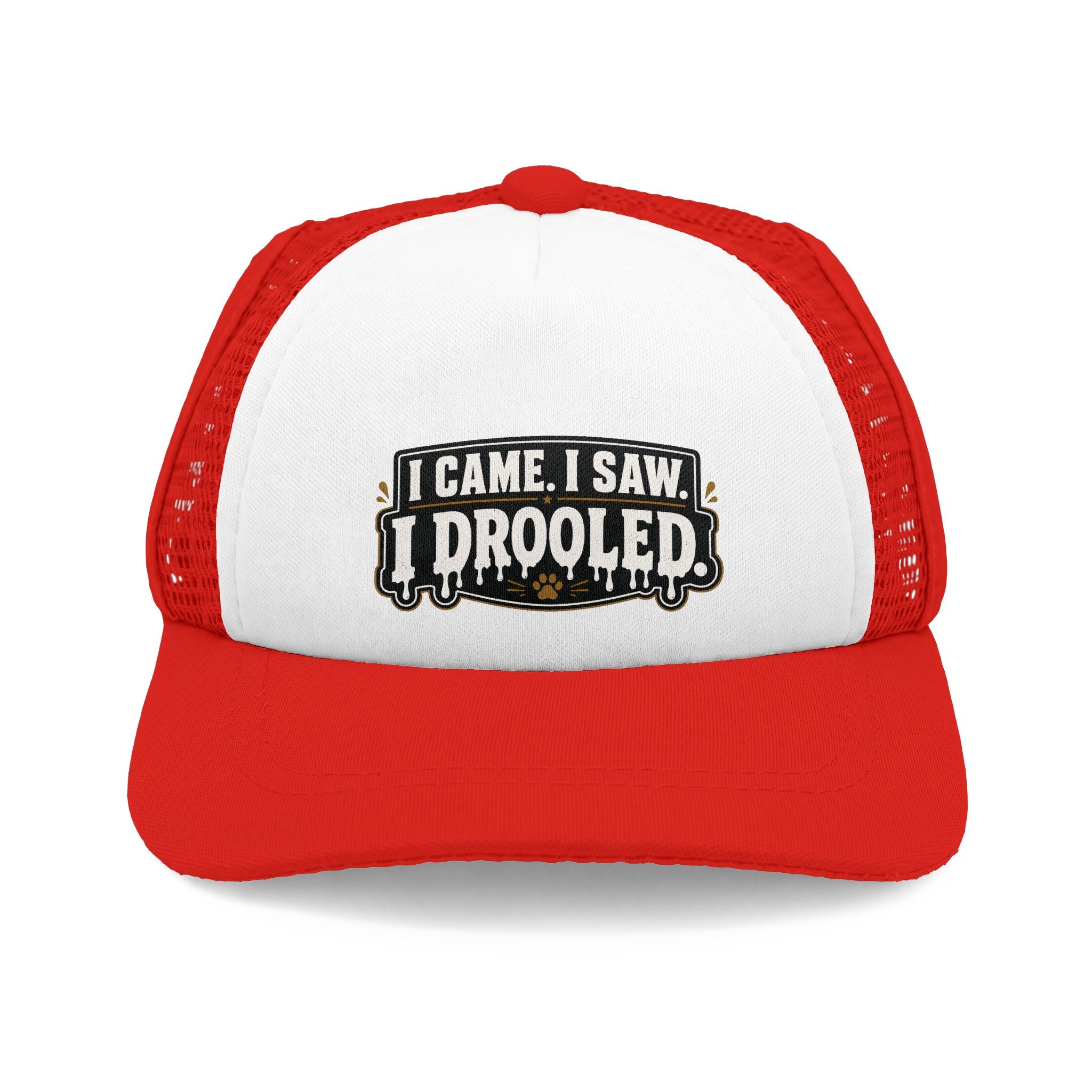 "I Came. I Saw. I Drooled." Bulldog Trucker Hat (English/French)