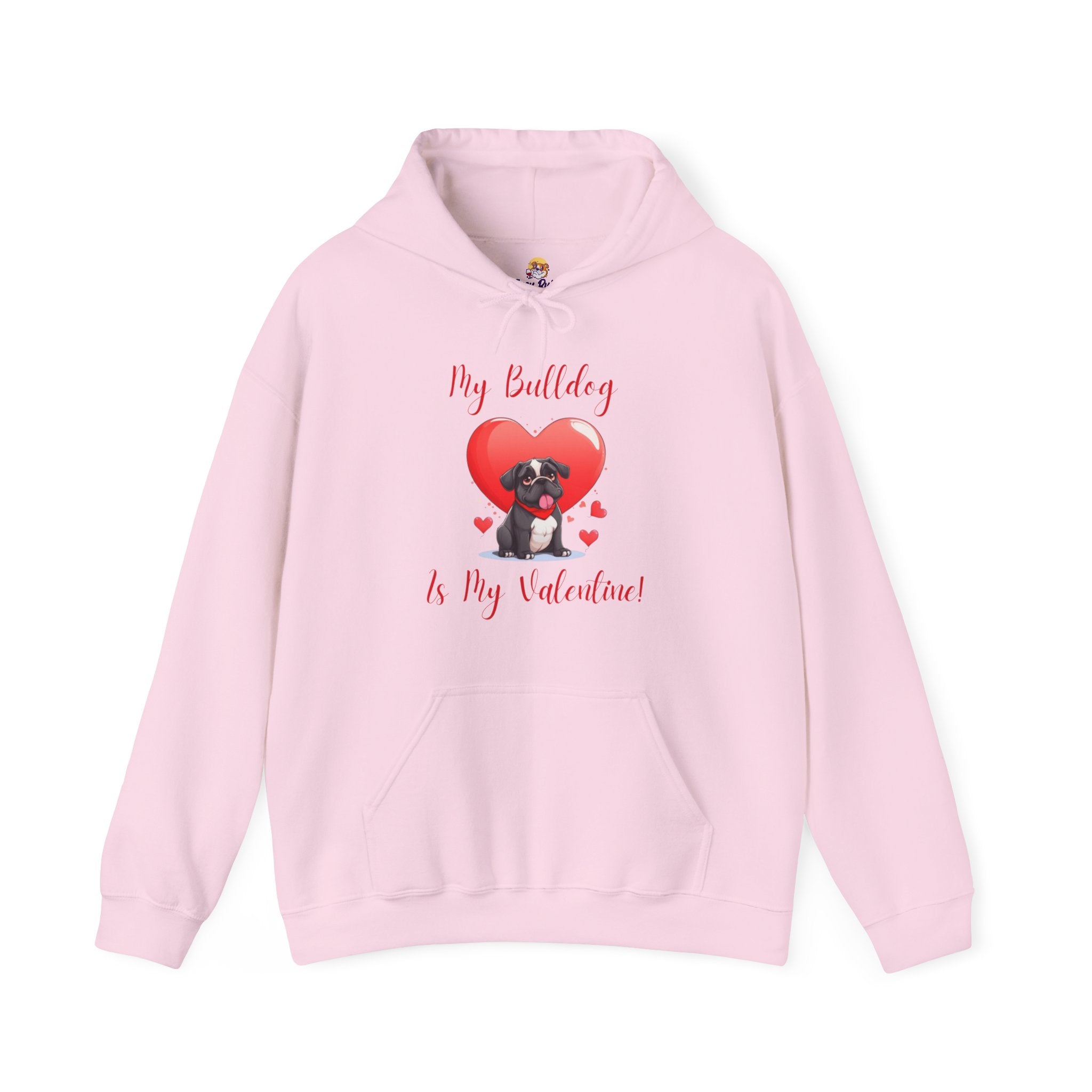 My Bulldog Is My Valentine - Customizable Bulldog Valentine's Day Hoodie from Tipsy Bully (English/Black)