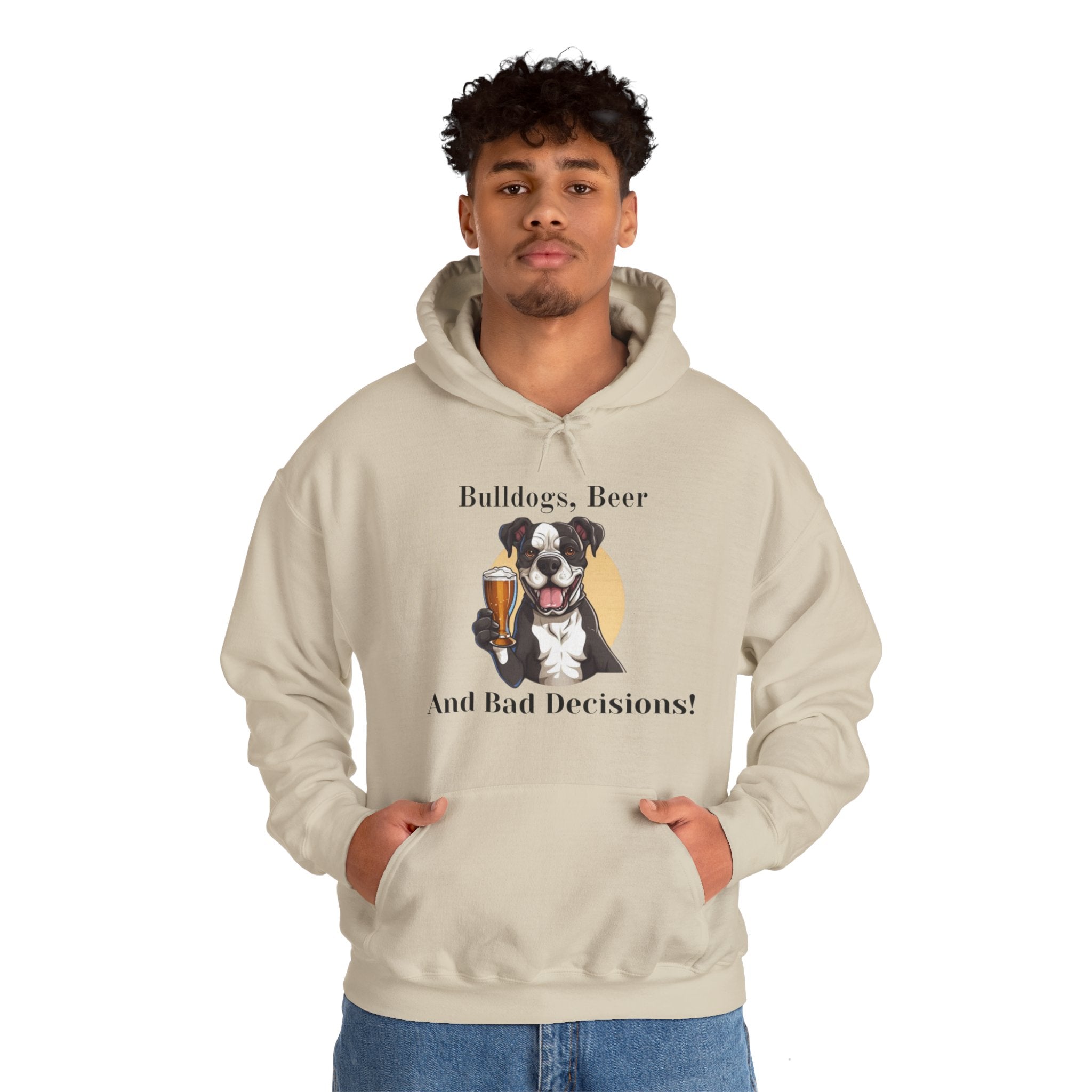 Bulldogs, Beer, and Bad Decisions" Hoodie - Your Go-To Gear for Mischievous Times! option 23 - English Bulldog mom gift | Tipsy Bully