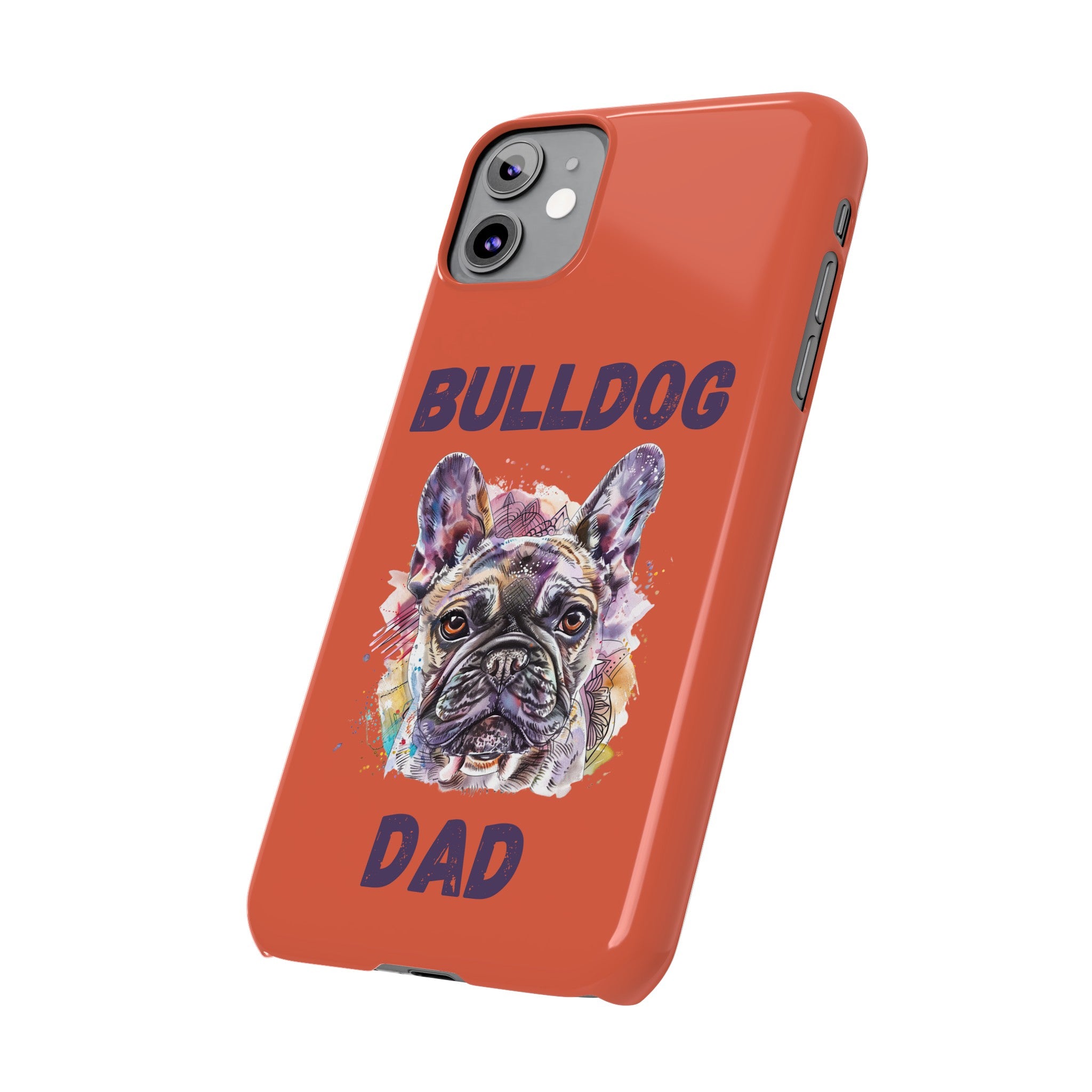 Bulldog Dad iPhone Cases (French/Orange)