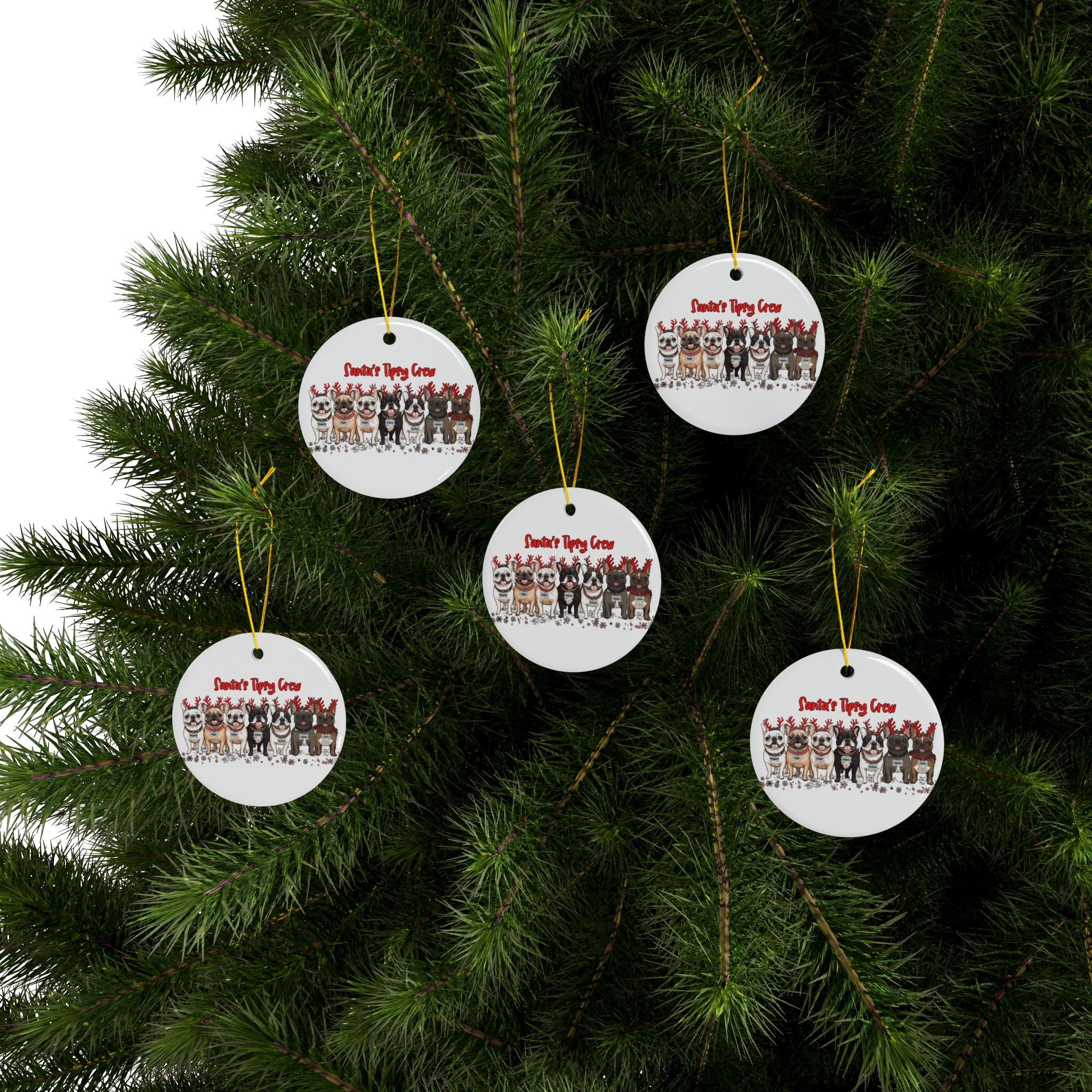 Santa's Tipsy Crew Christmas ornament (1pc, 3pcs, 5pcs, 10pcs/French)